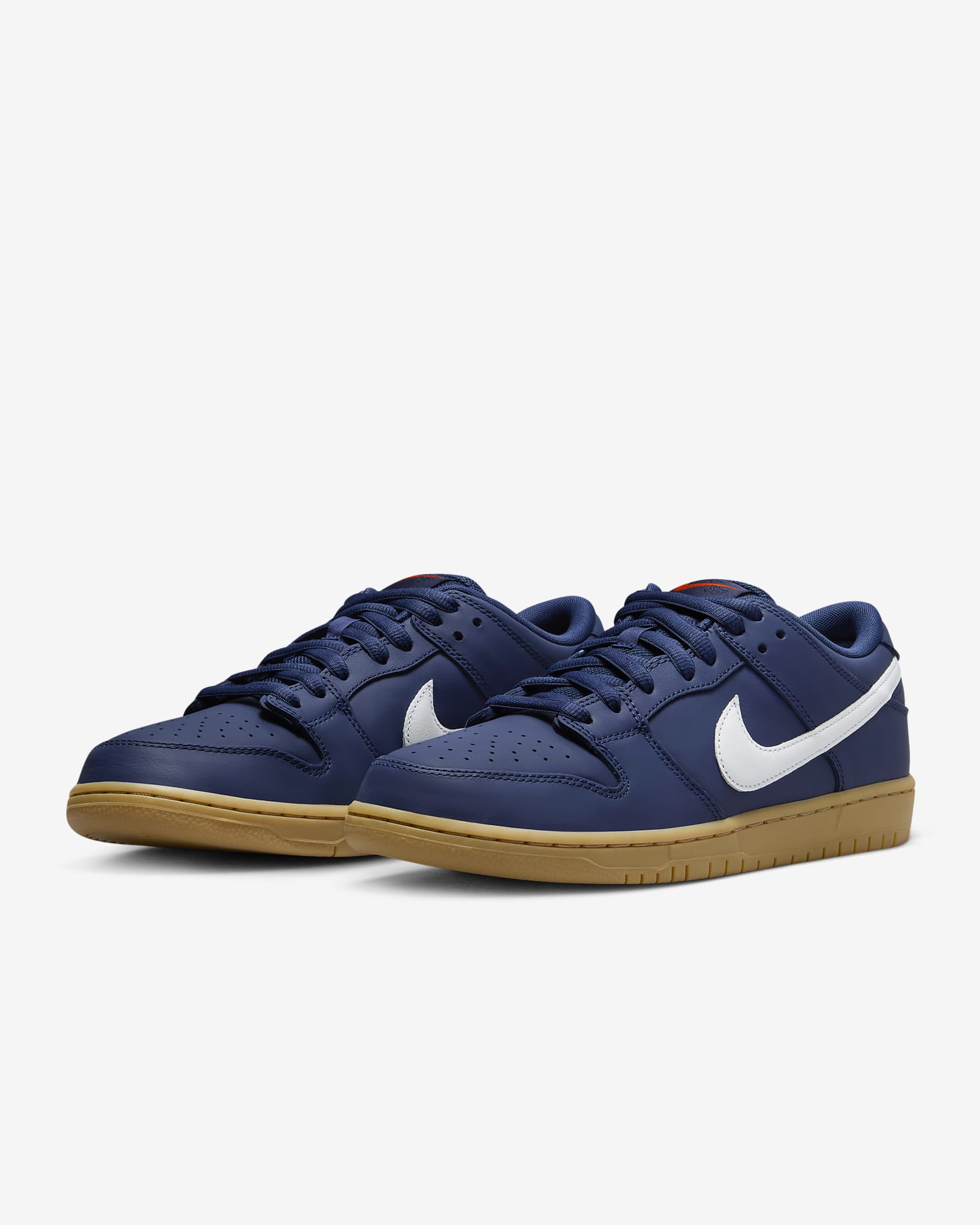 Nike SB Dunk Low Pro Skate Shoes - Navy/Navy/Gum Light Brown/White