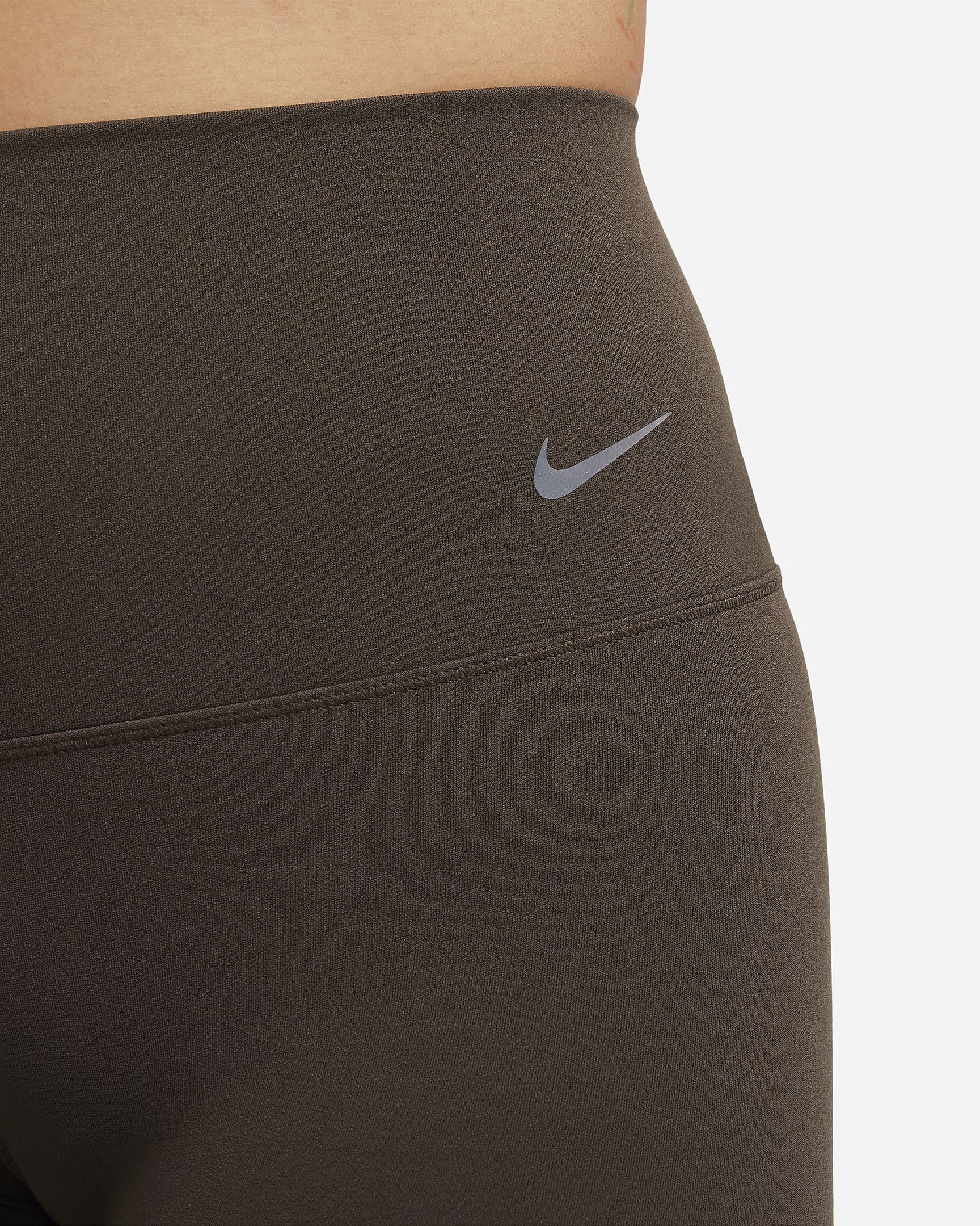 Nike Zenvy 7/8-os, magas derekú, enyhe tartást adó női leggings - Baroque Brown/Fekete