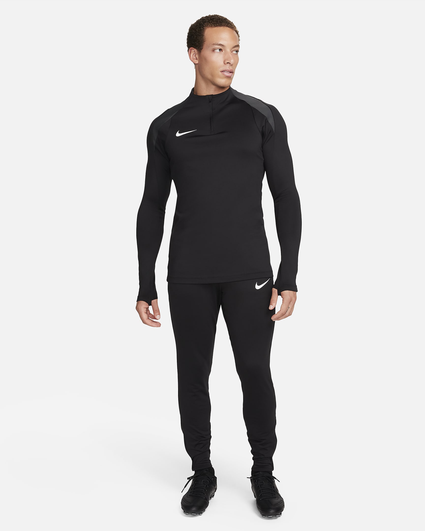 Nike Strike Men's Dri-FIT Football 1/2-Zip Drill Top - Black/Anthracite/White