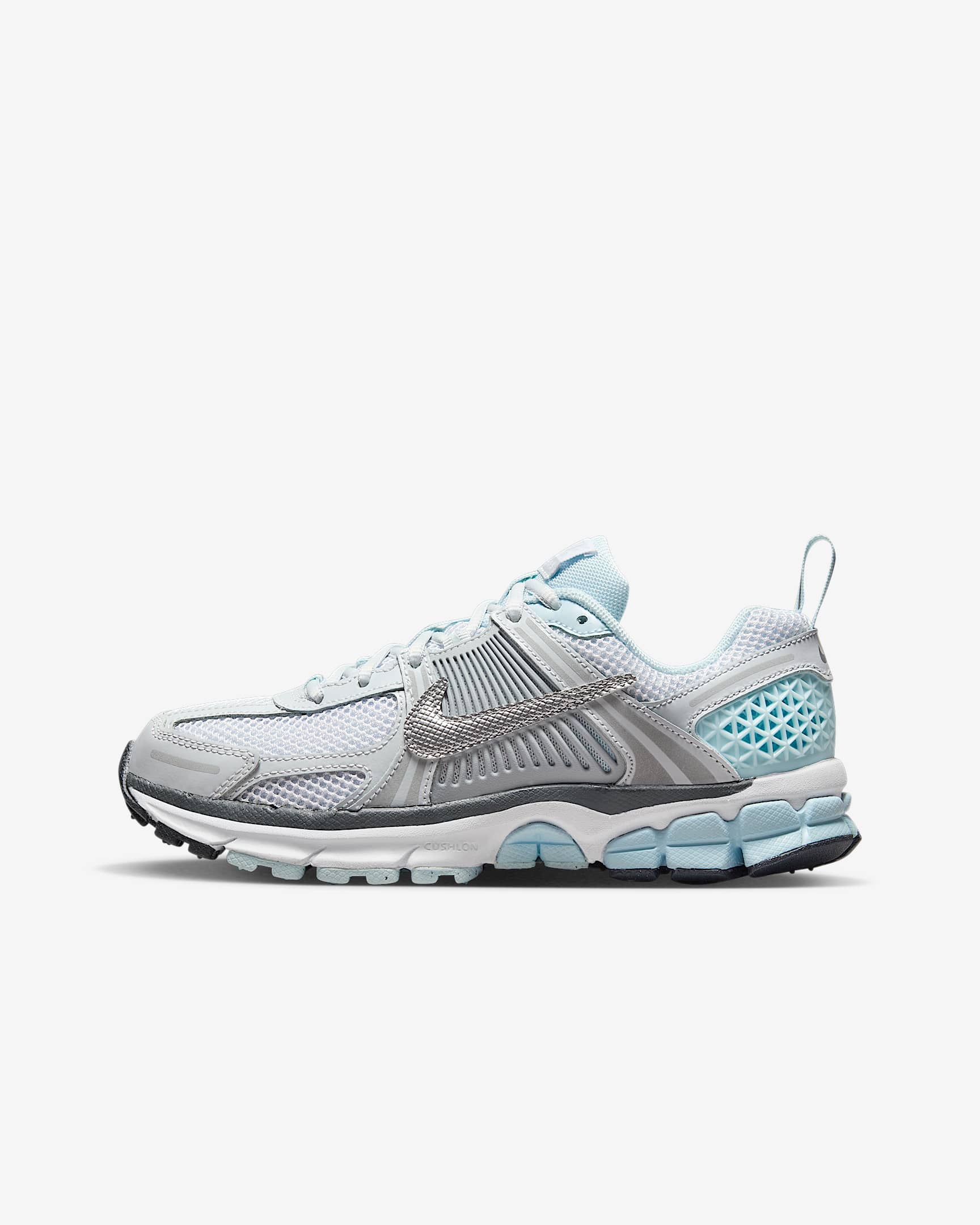 Tenis para niños grandes Nike Vomero 5 - Platino puro/Azul glacial/Gris lobo/Plata metalizado