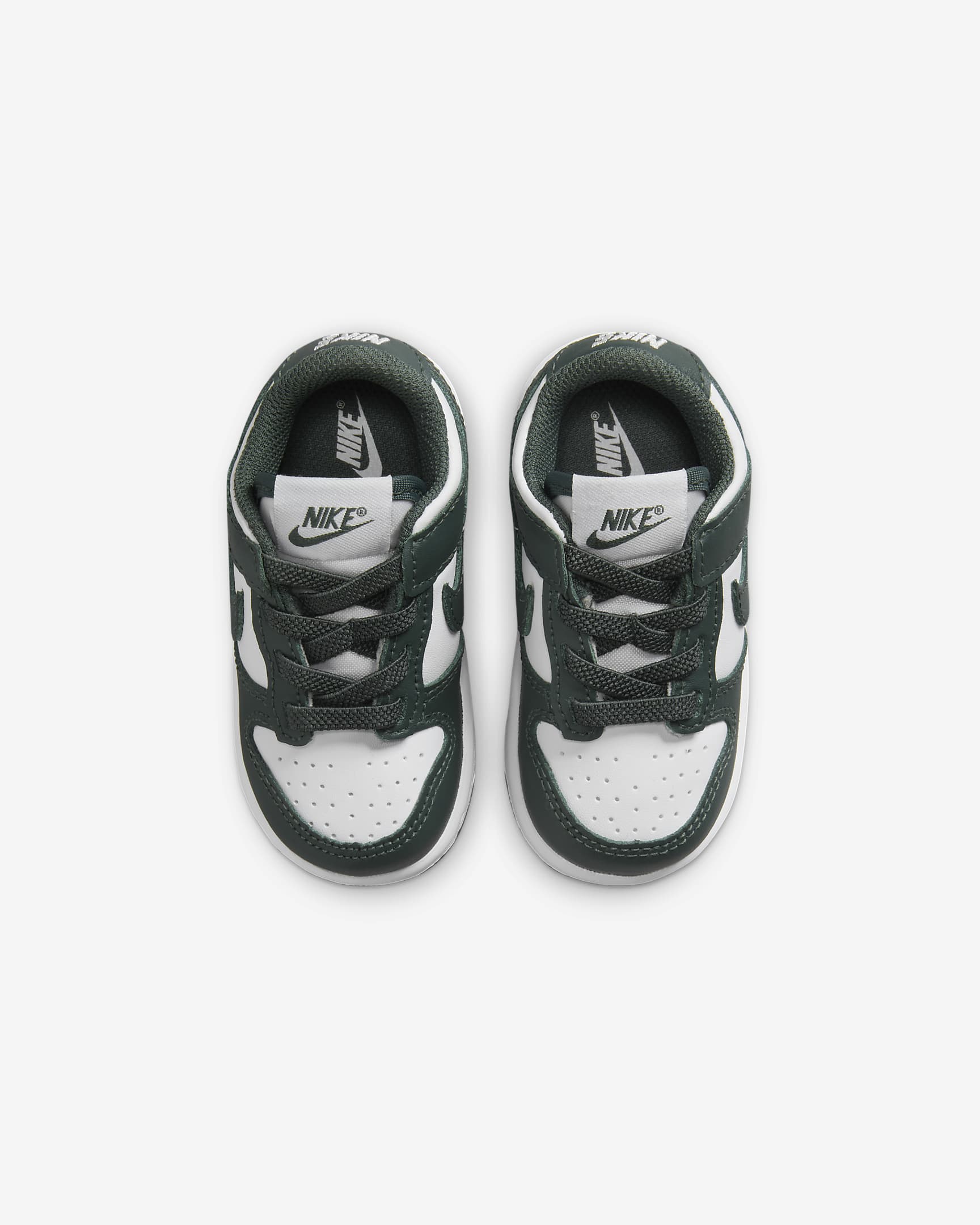 Nike Dunk Low Baby/Toddler Shoes - White/White/Vintage Green