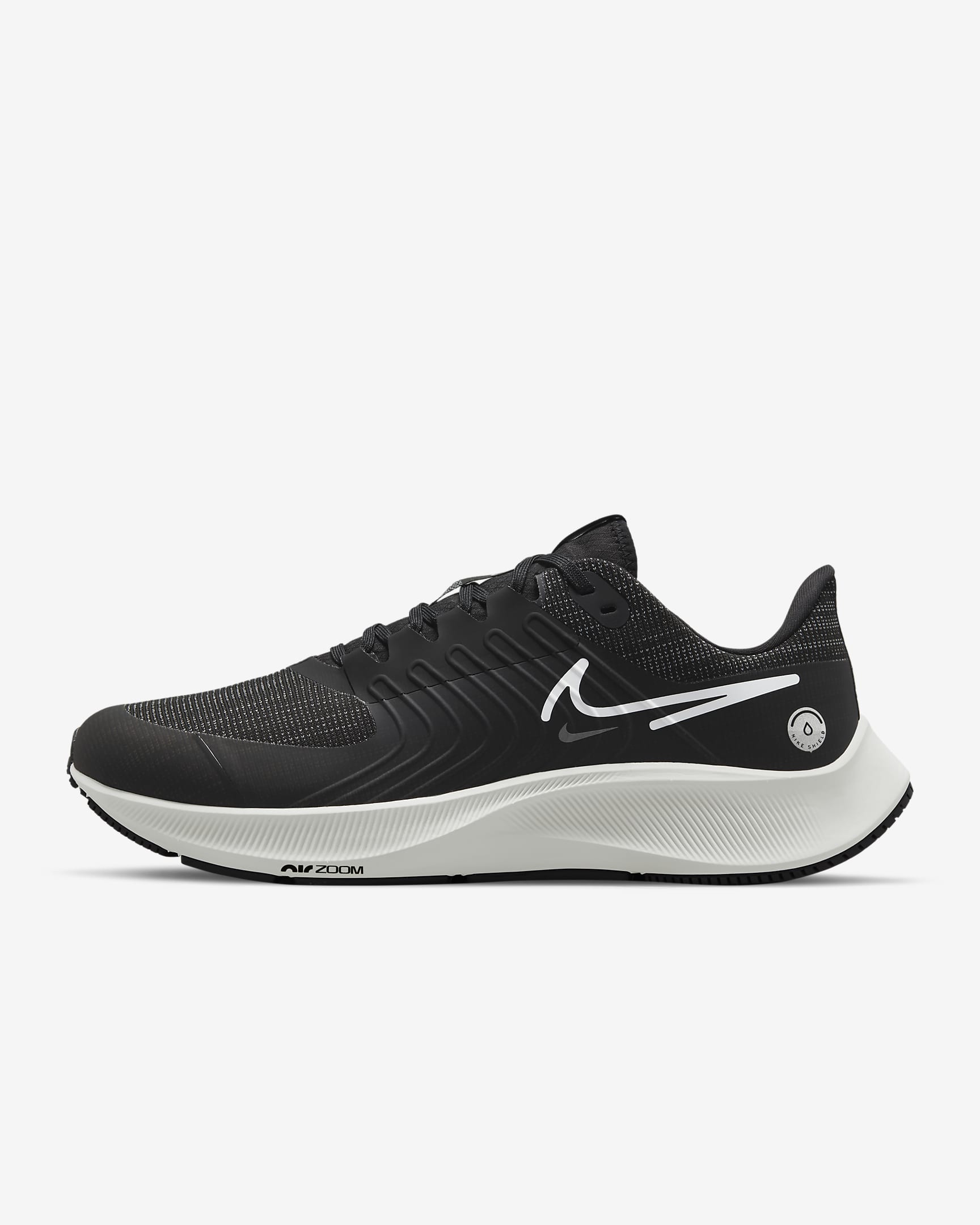 Nike Pegasus 38 Shield Men's Weatherised Road Running Shoes - Black/Dark Smoke Grey/Light Smoke Grey/Platinum Tint