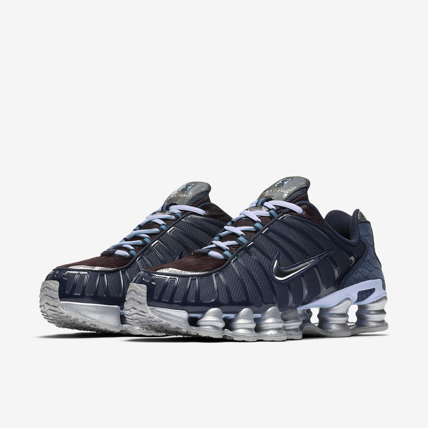 Nike Shox TL Men's Shoes - Obsidian/Celestine Blue/Burgundy Ash/Metallic Silver