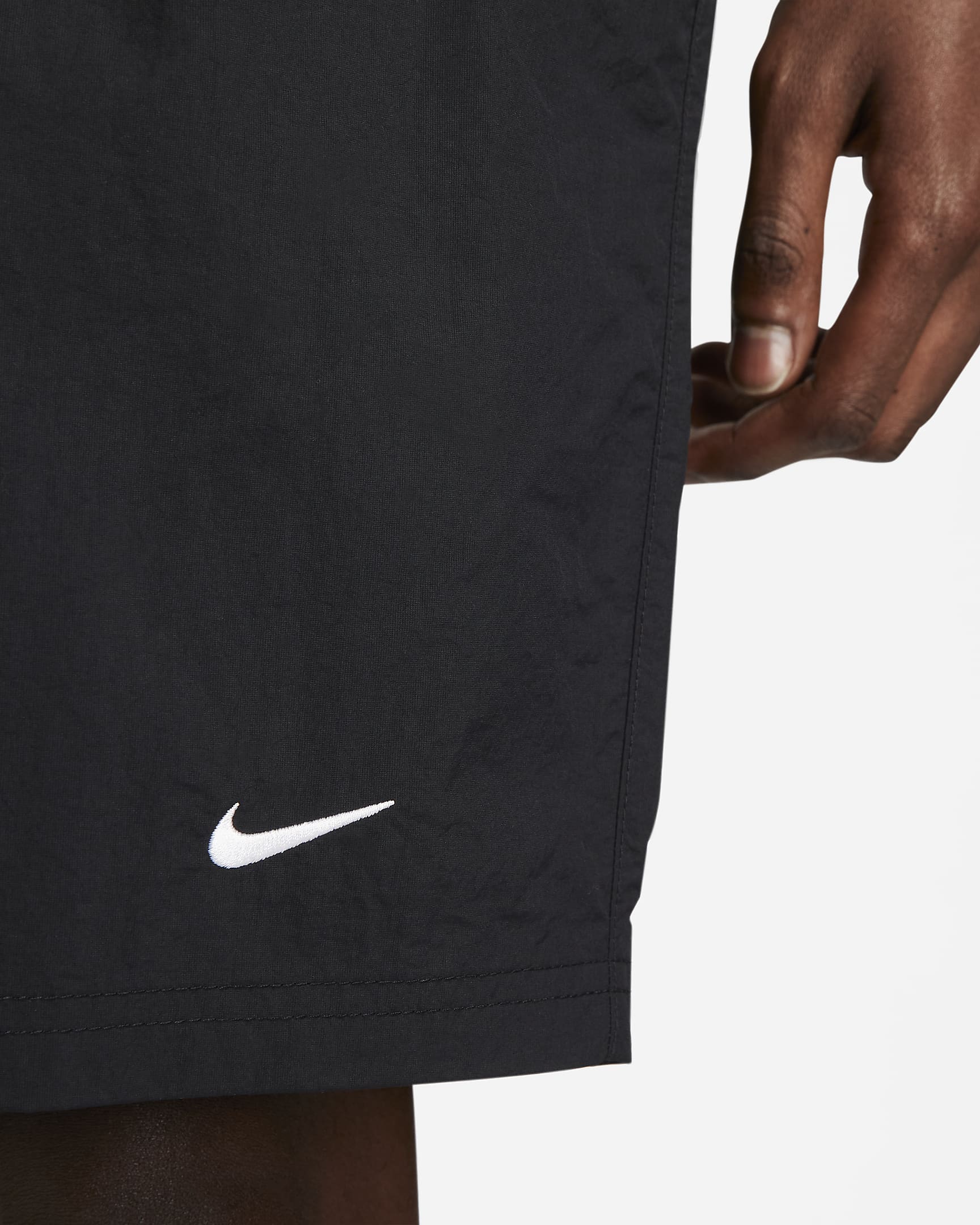 Nike Solo Swoosh Geweven herenshorts - Zwart/Wit