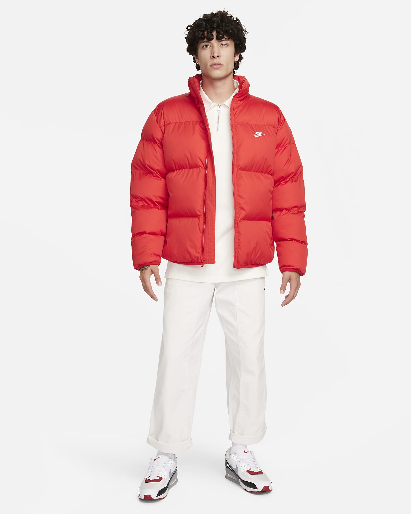 Nike Sportswear Club Men's Puffer Jacket - University Red/White