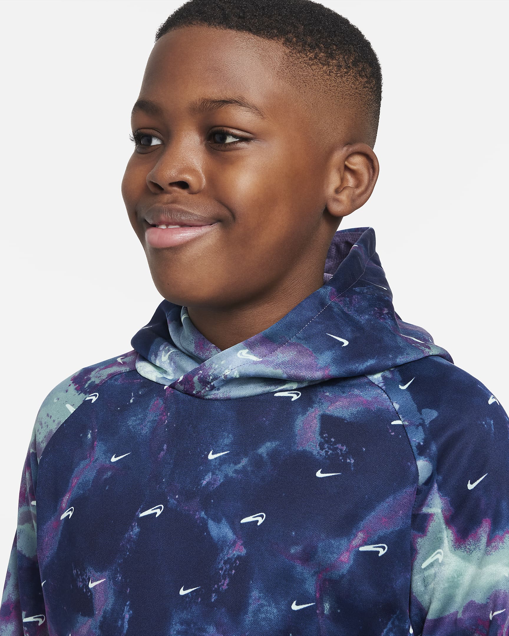 Nike Therma-FIT Big Kids' (Boys') Printed Pullover Hoodie (Extended ...