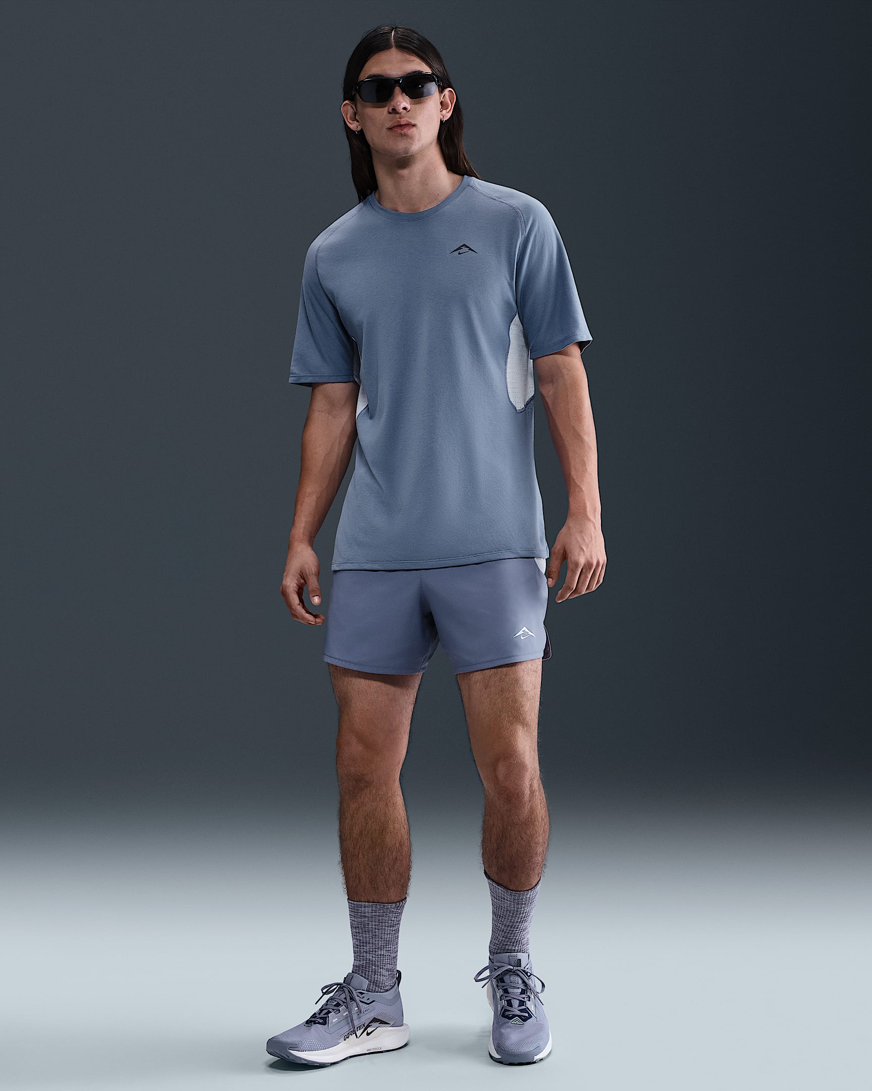 Nike Trail Second Sunrise Men's 12.5cm (approx.) Dri-FIT ADV Brief-Lined Running Shorts - World Indigo/Ghost/Comet Blue/Summit White