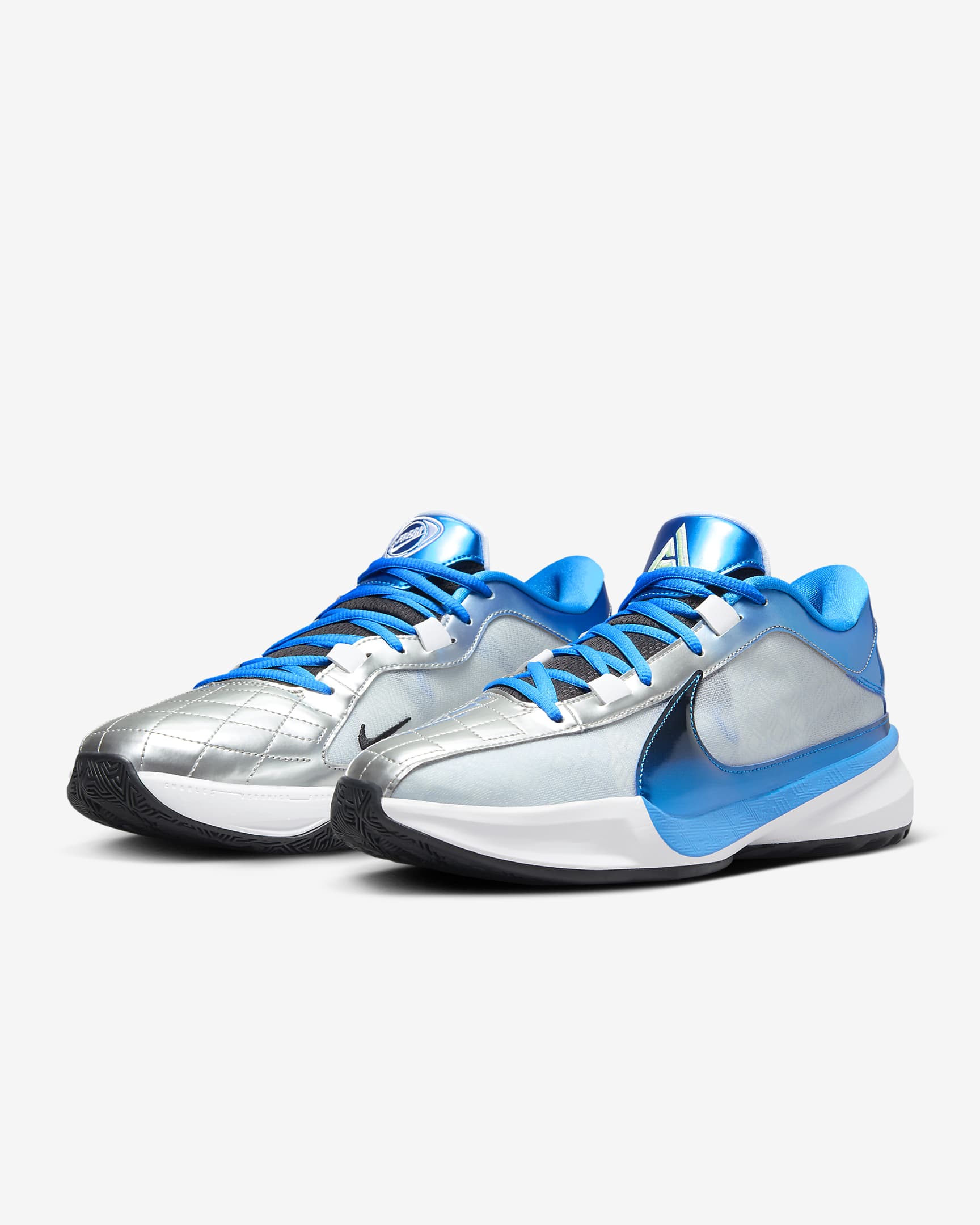 Freak 5 EP Basketball Shoes - Photo Blue/Metallic Silver/Barely Volt/Black