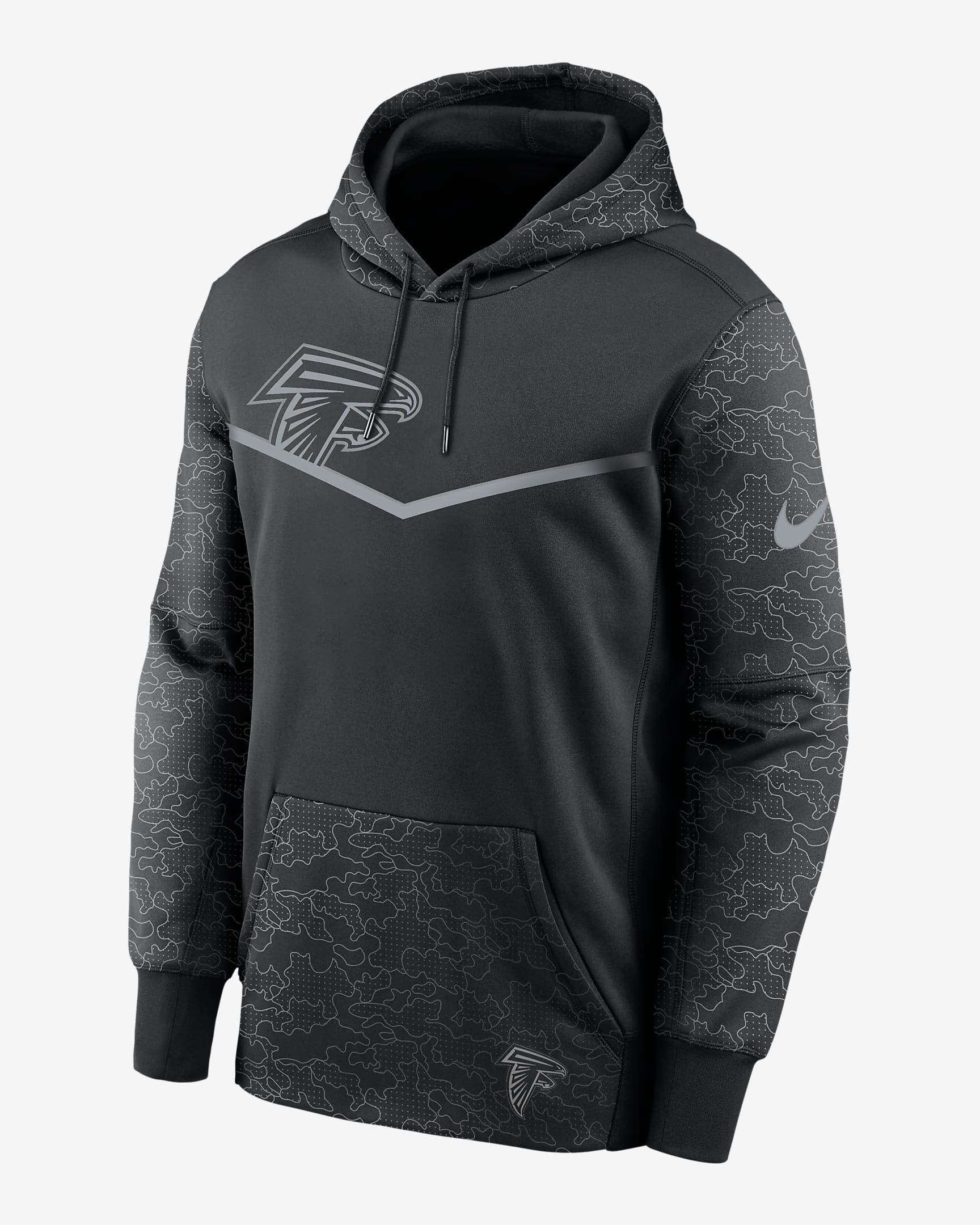 Nike Therma RFLCTV Logo (NFL Atlanta Falcons) Men's Pullover Hoodie - Black