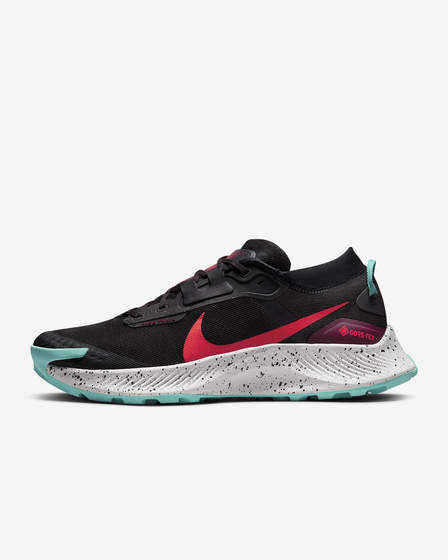Nike Pegasus Trail 3 GORE-TEX Tenis de trail running impermeables para hombre - Negro/Remolacha oscuro/Turquesa dinámico/Carmesí brillante