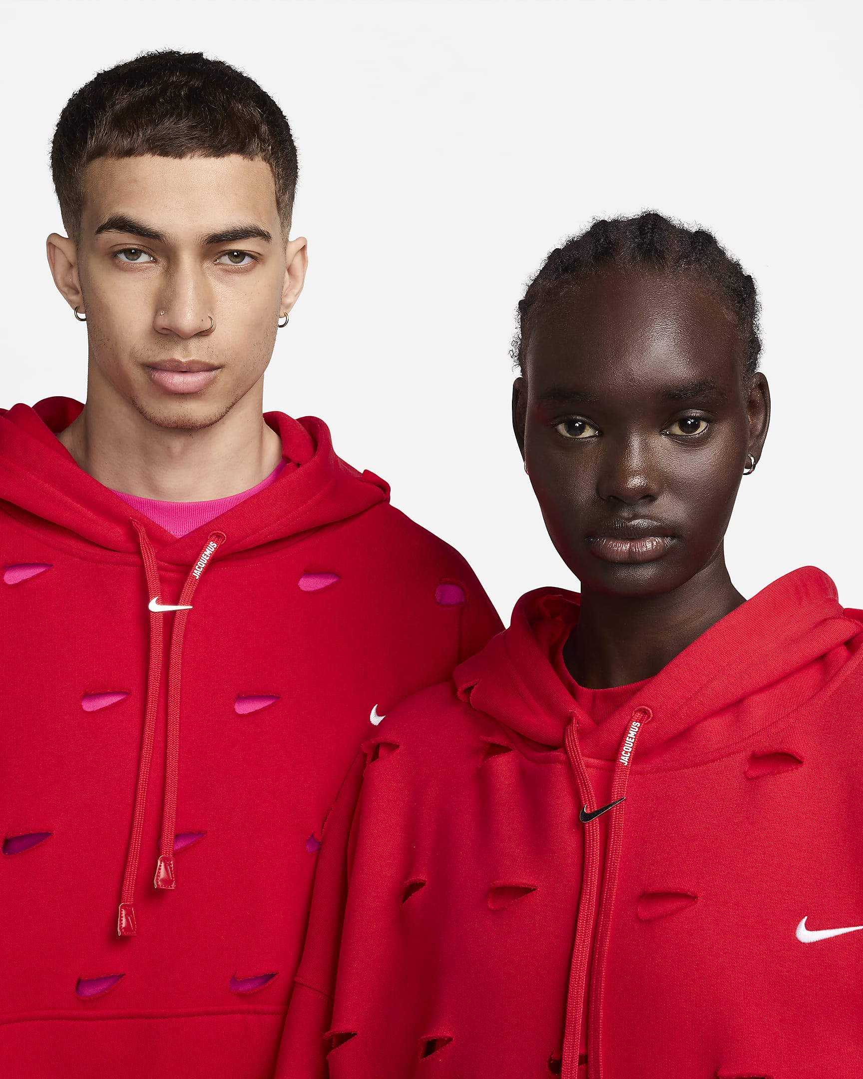 Huvtröja med Swoosh Nike x Jacquemus - University Red