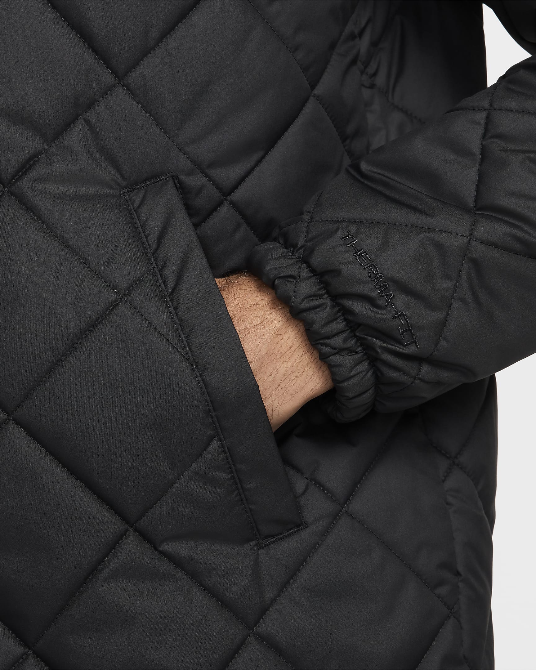 Nike Club Men's Lightweight Quilted Therma-FIT Insulated Jacket - Black/Black/Black