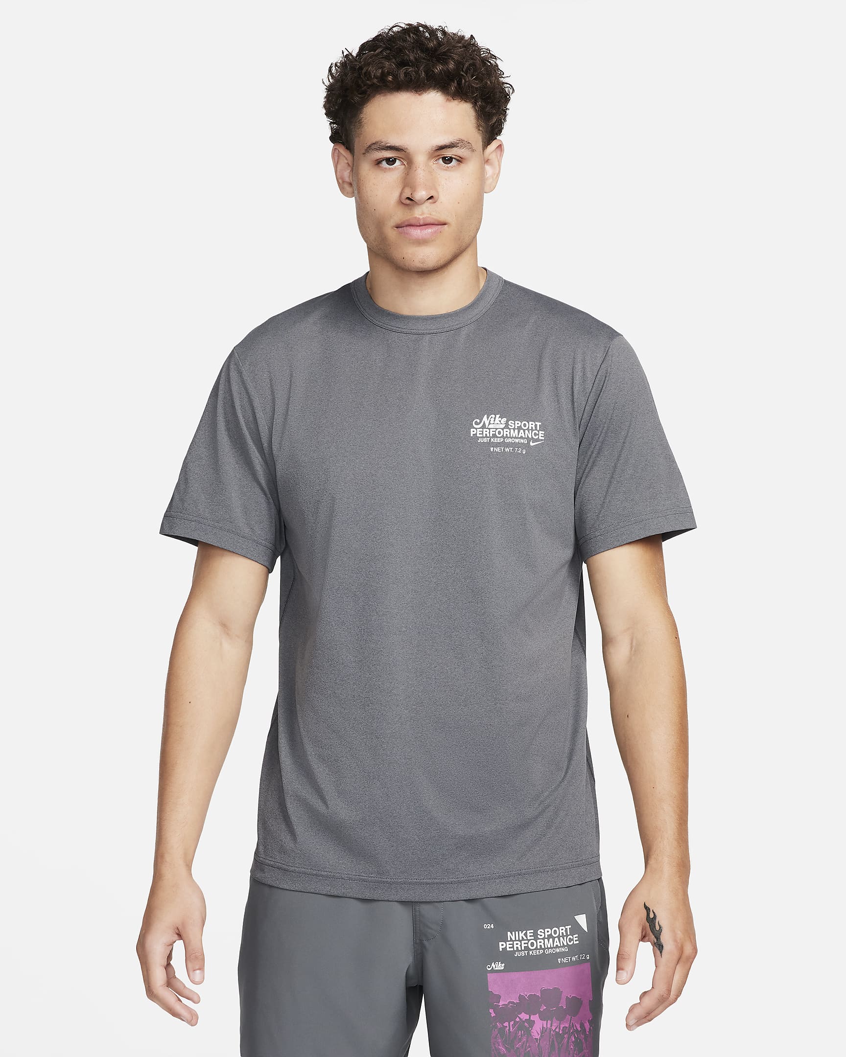 Męska uniwersalna koszulka z krótkim rękawem Dri-FIT UV Nike Hyverse  - Iron Grey/Photon Dust