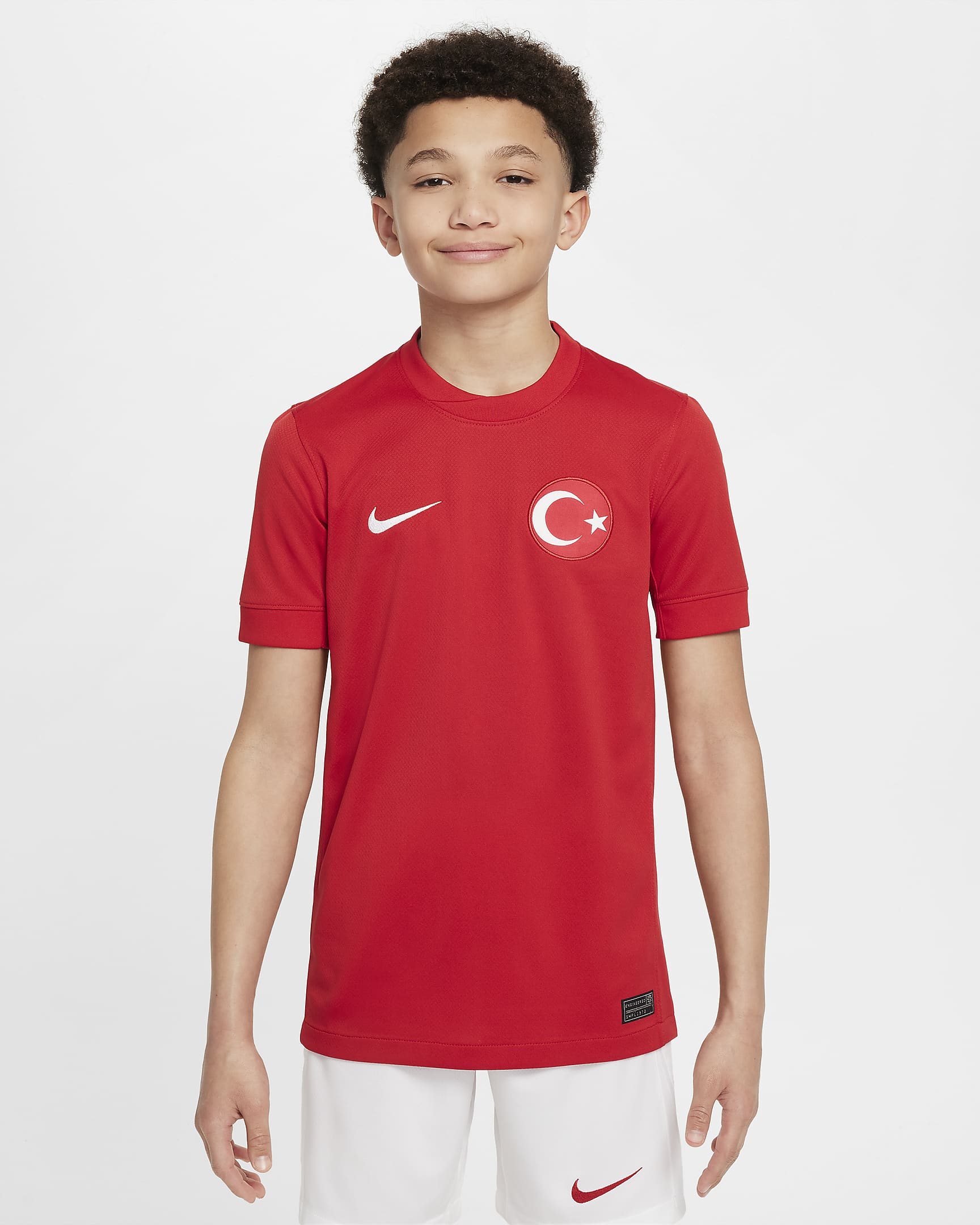 Türkiye 2024/25 Stadium Away Older Kids' Nike Dri-FIT Football Replica Shirt - Sport Red/Sport Red/White