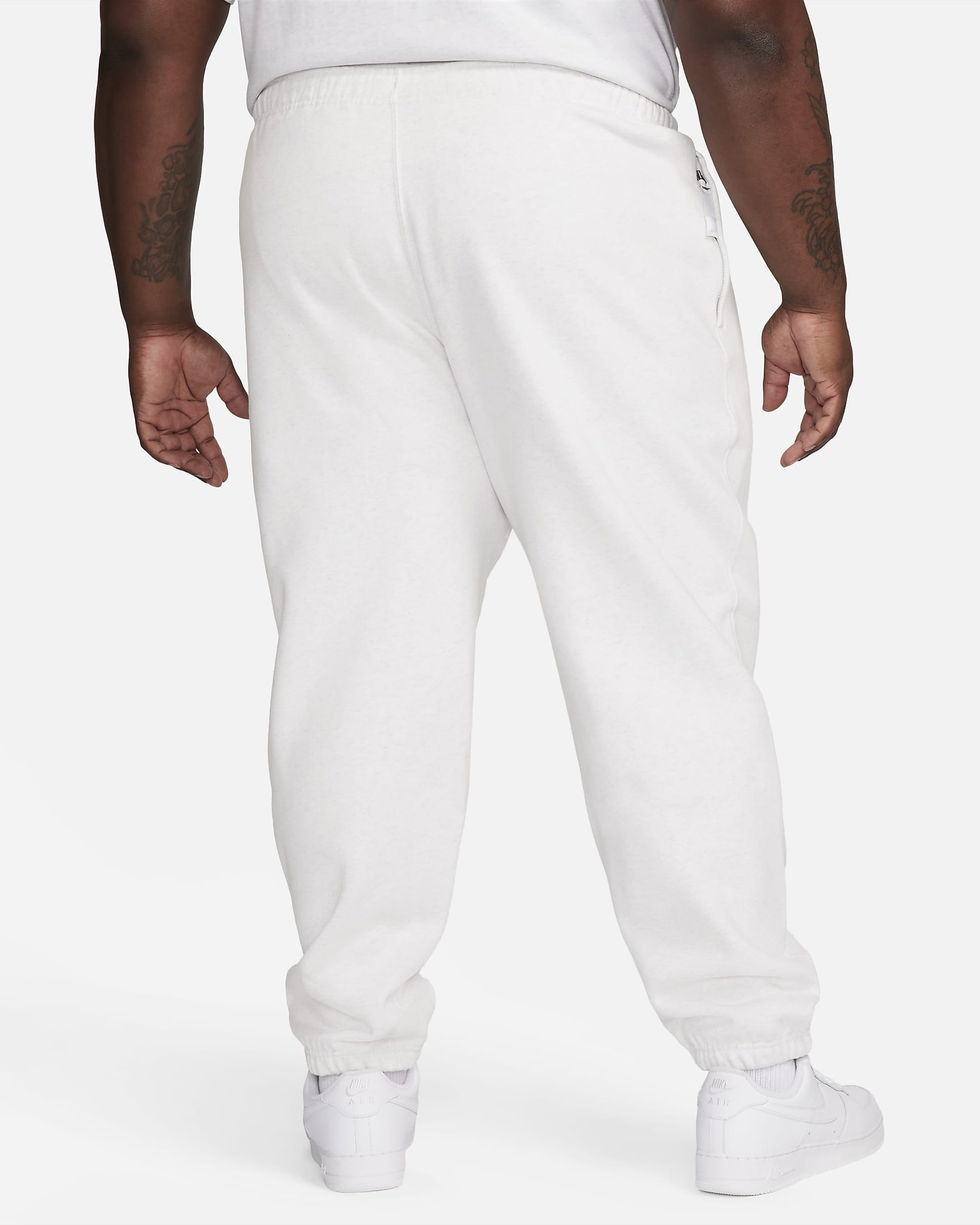 Pants de tejido Fleece para hombre Nike Solo Swoosh - Abedul jaspeado/Blanco