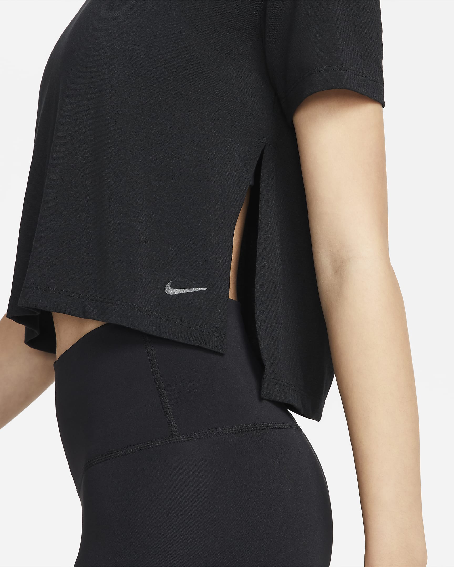 Nike Yoga Dri-FIT 女款上衣 - 黑色/Iron Grey