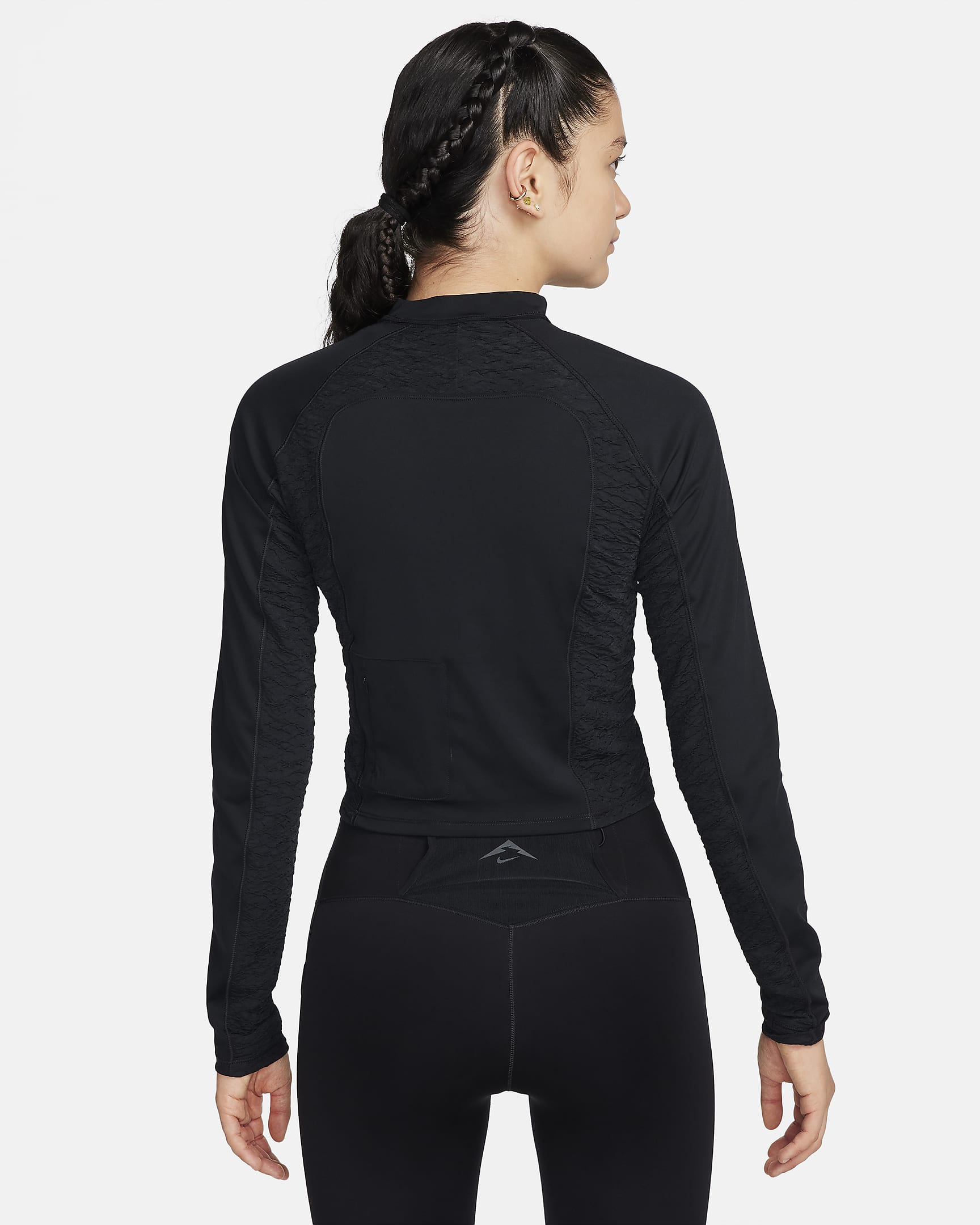 Nike Trail Dri-FIT Longsleeve-Laufobertel für Damen - Schwarz/Schwarz/Dark Smoke Grey