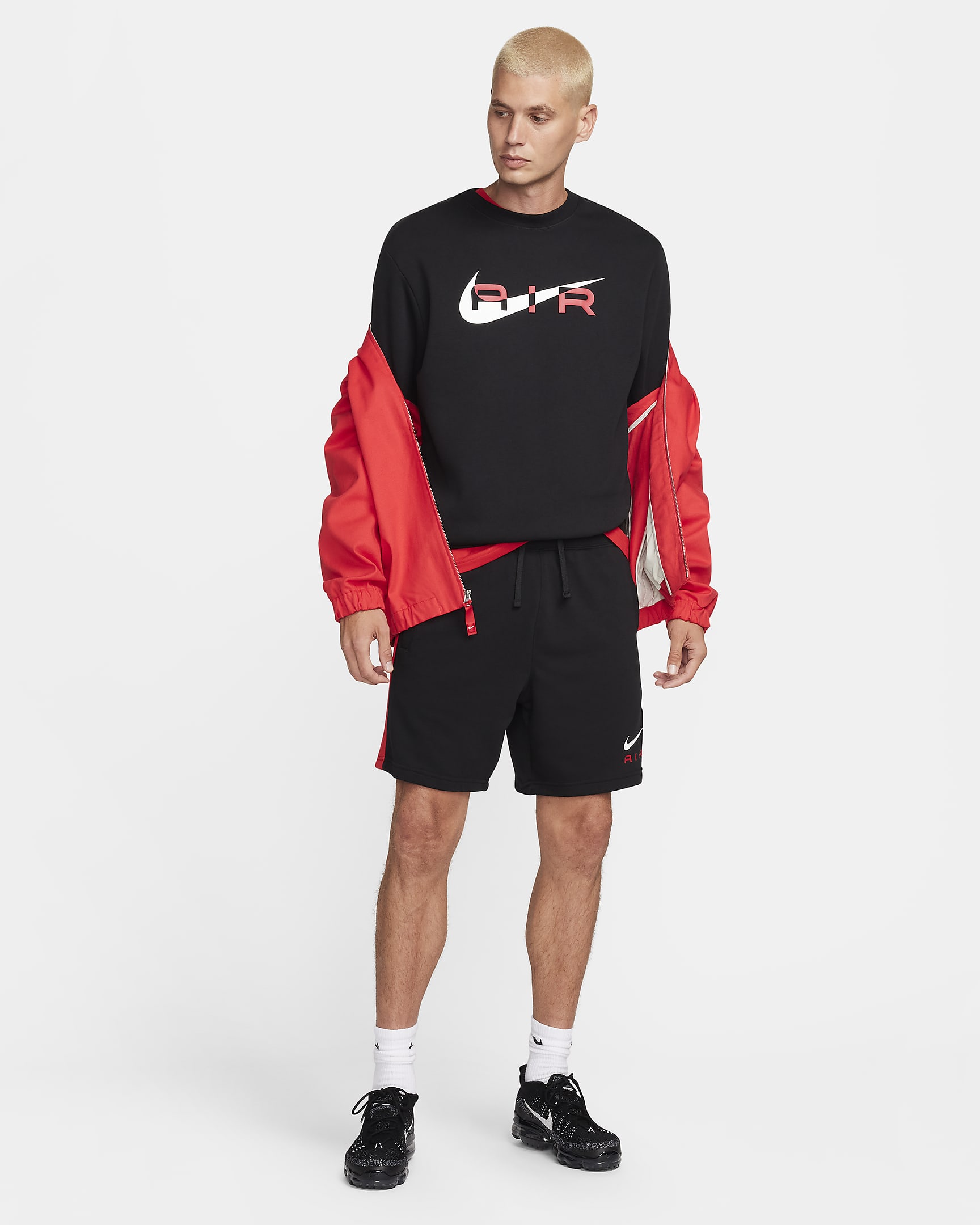 Nike Air Men's Fleece Crew-Neck Sweatshirt. Nike HR