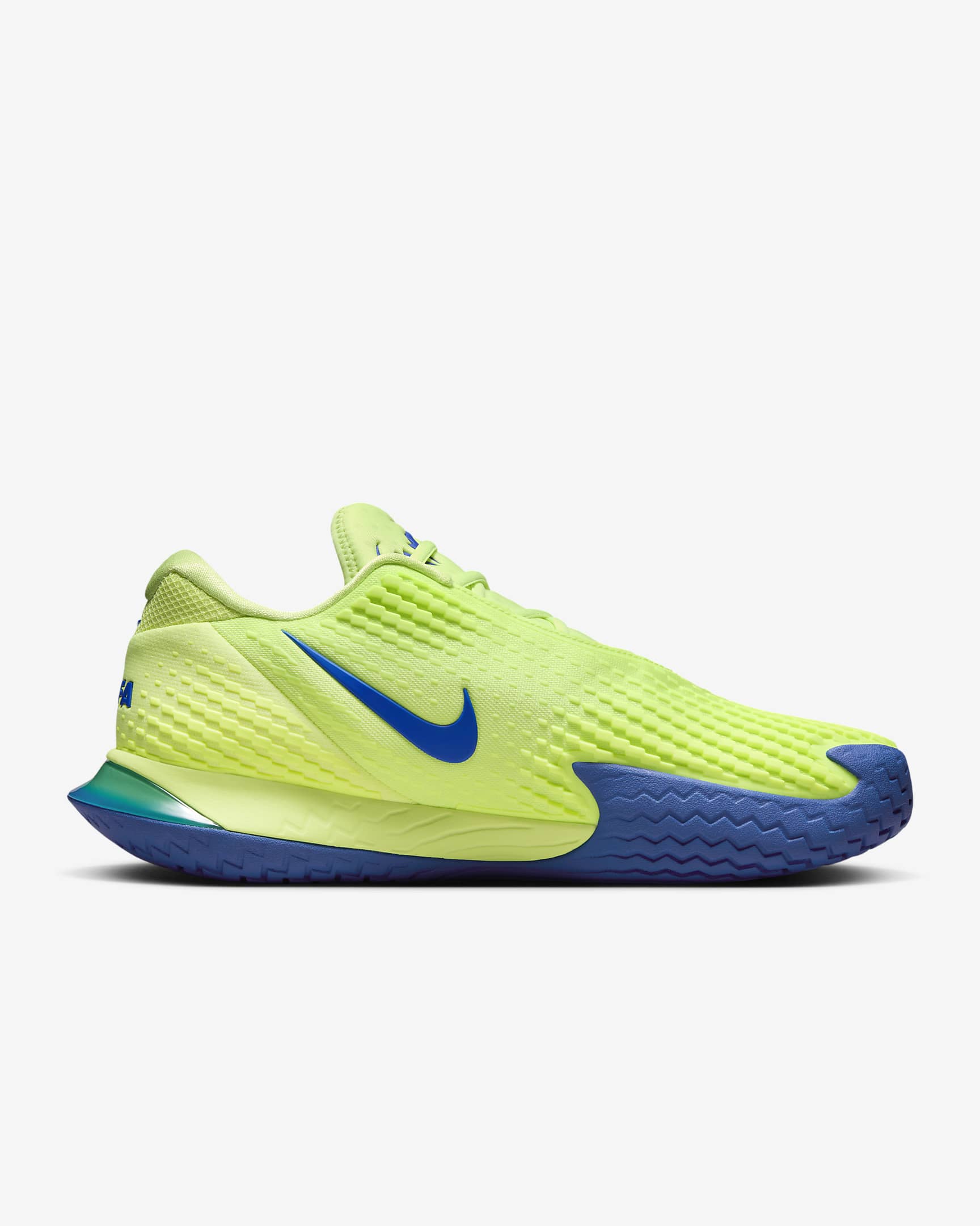 NikeCourt Zoom Vapor Cage 4 Rafa Men’s Hard Court Tennis Shoes - Light Lemon Twist/Light Photo Blue/Game Royal