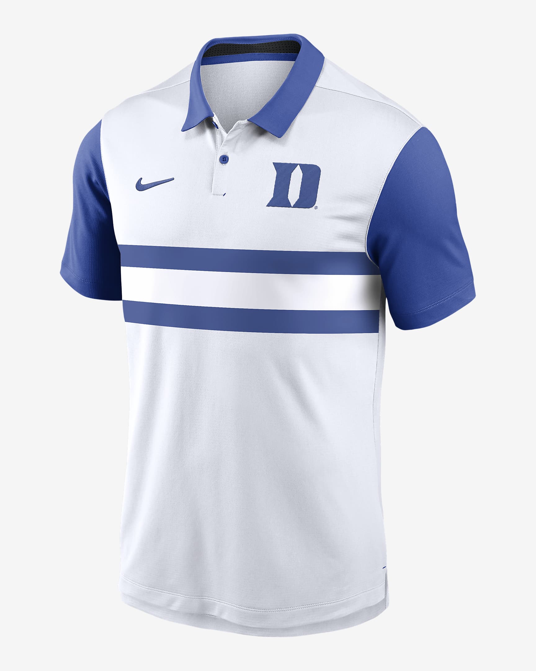 Polo universitario Nike Dri-FIT para hombre Duke Blue Devils Primetime Campus Vapor - Blanco