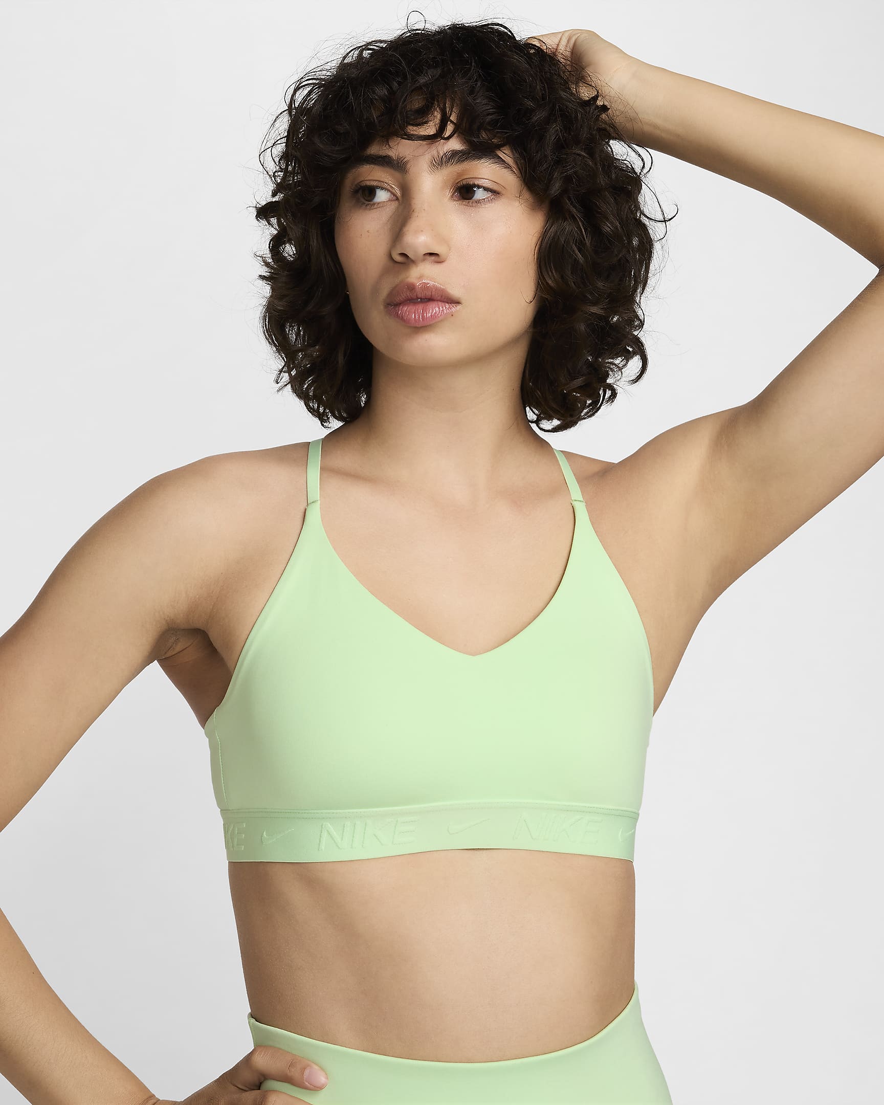 Bra deportivo ajustable acolchado para mujer Nike Indy Light Support - Verde vapor/Verde vapor