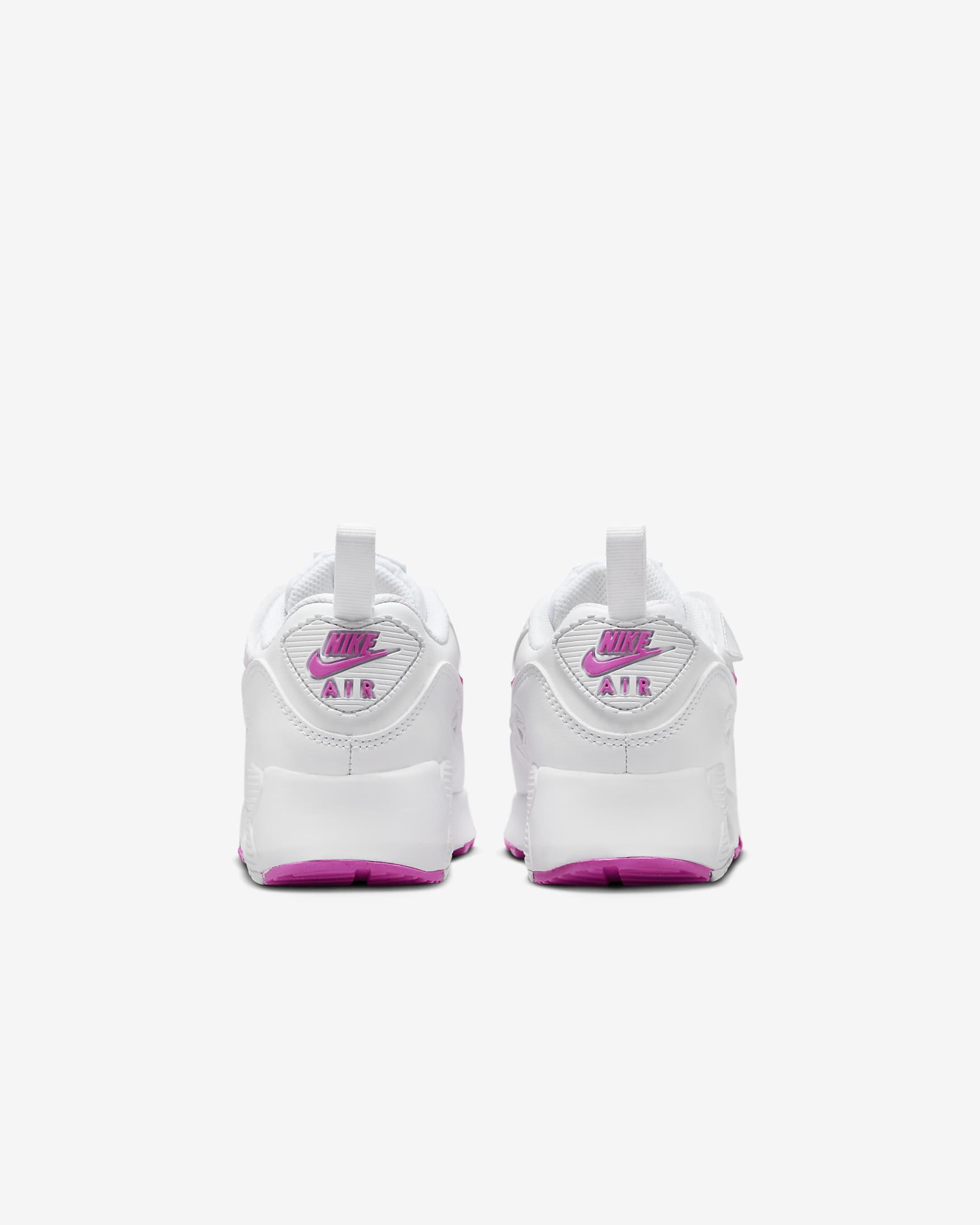 Tenis para niños de preescolar Nike Air Max 90 EasyOn - Blanco/Fucsia láser