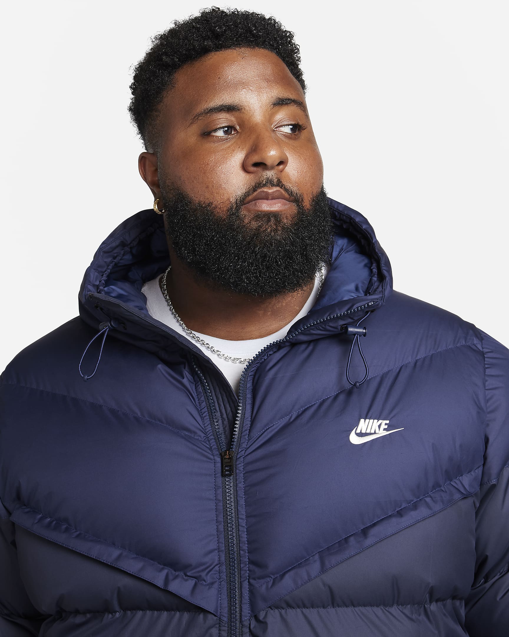 Nike Windrunner PrimaLoft® Storm-FIT Kapüşonlu Şişme Erkek Ceketi - Midnight Navy/Obsidian/Sail