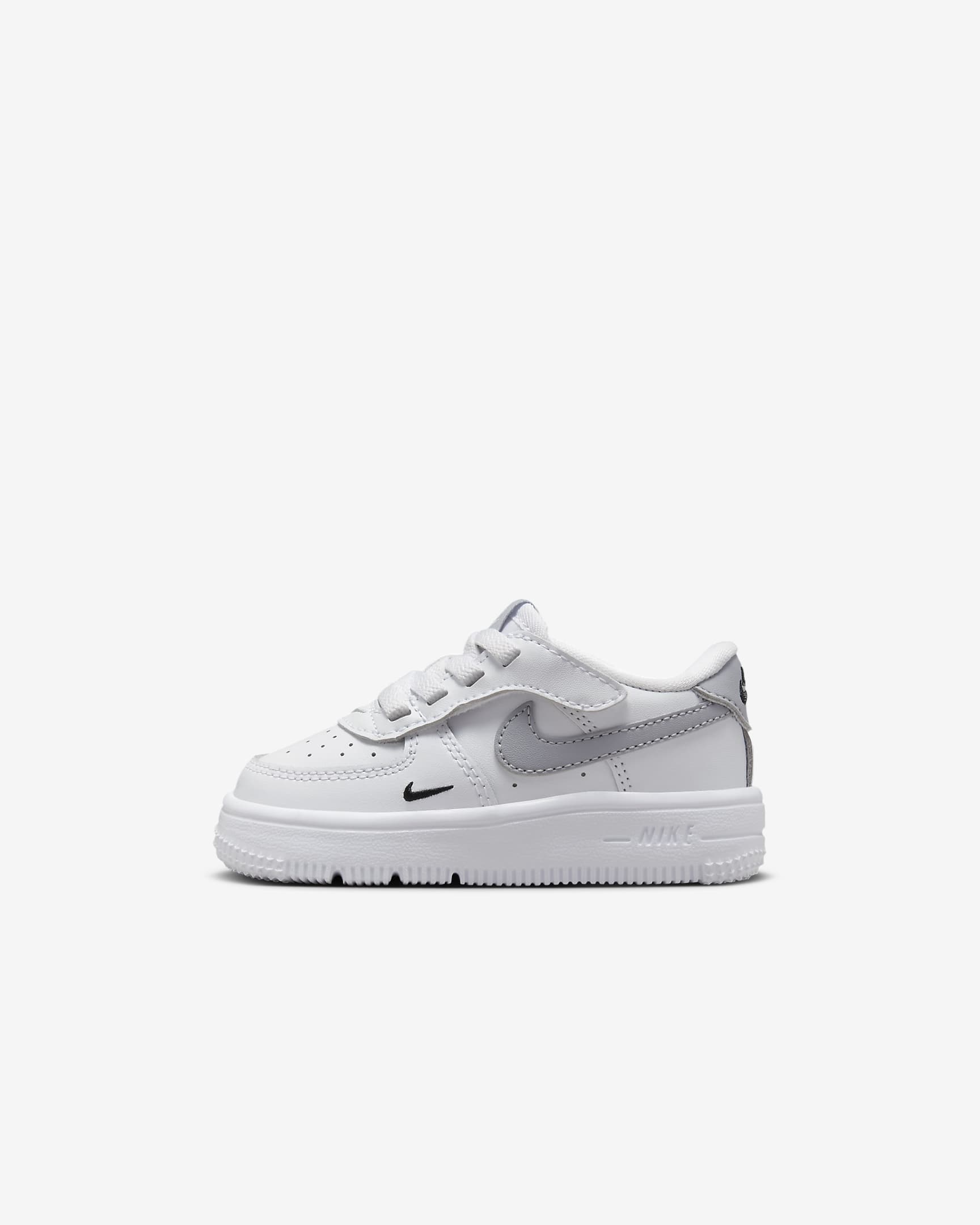 Buty dla niemowląt i maluchów Nike Force 1 Low EasyOn - Biel/Czerń/Wolf Grey