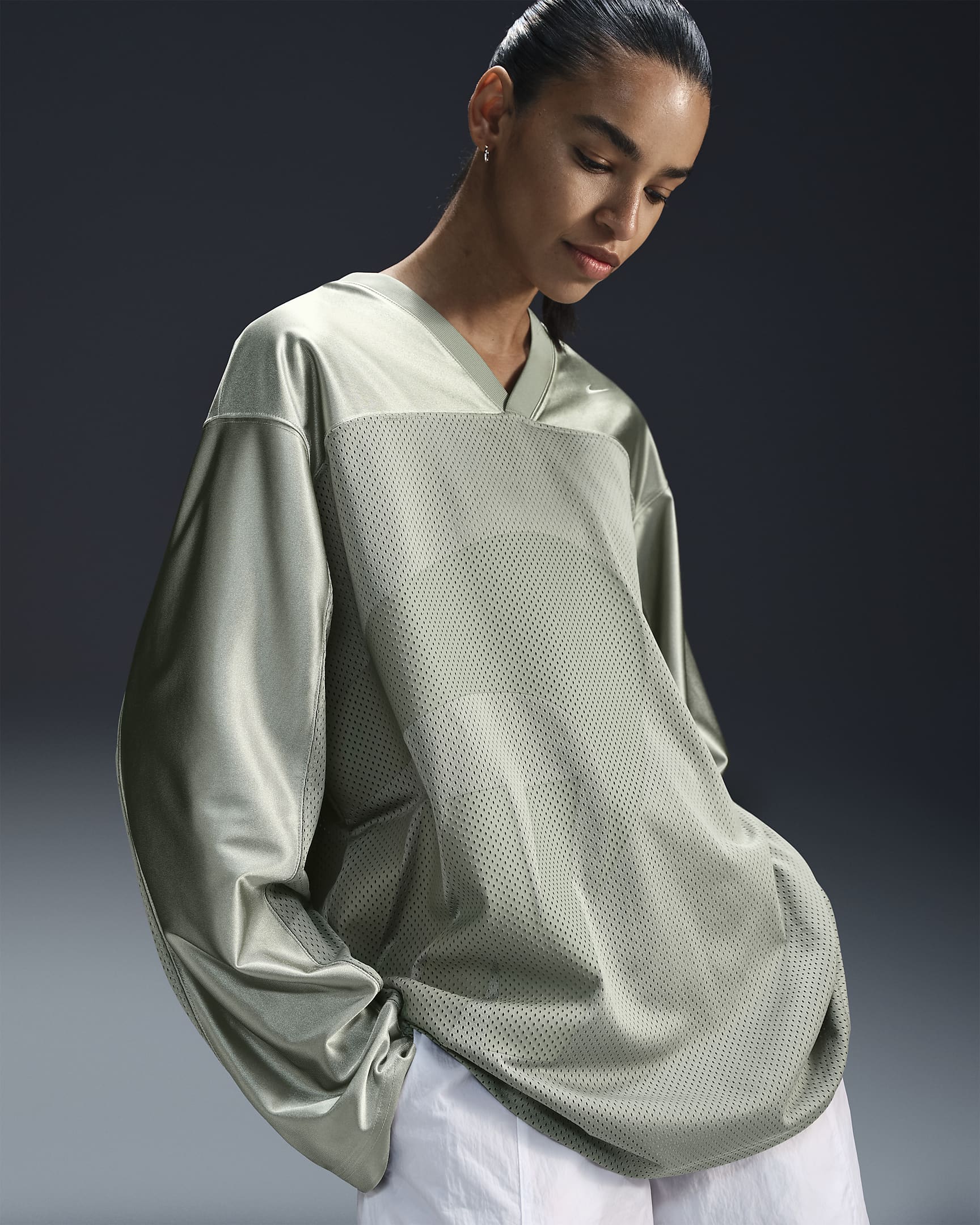 Nike Sportswear Women's Oversized Long-Sleeve Top - Jade Horizon/Jade Horizon