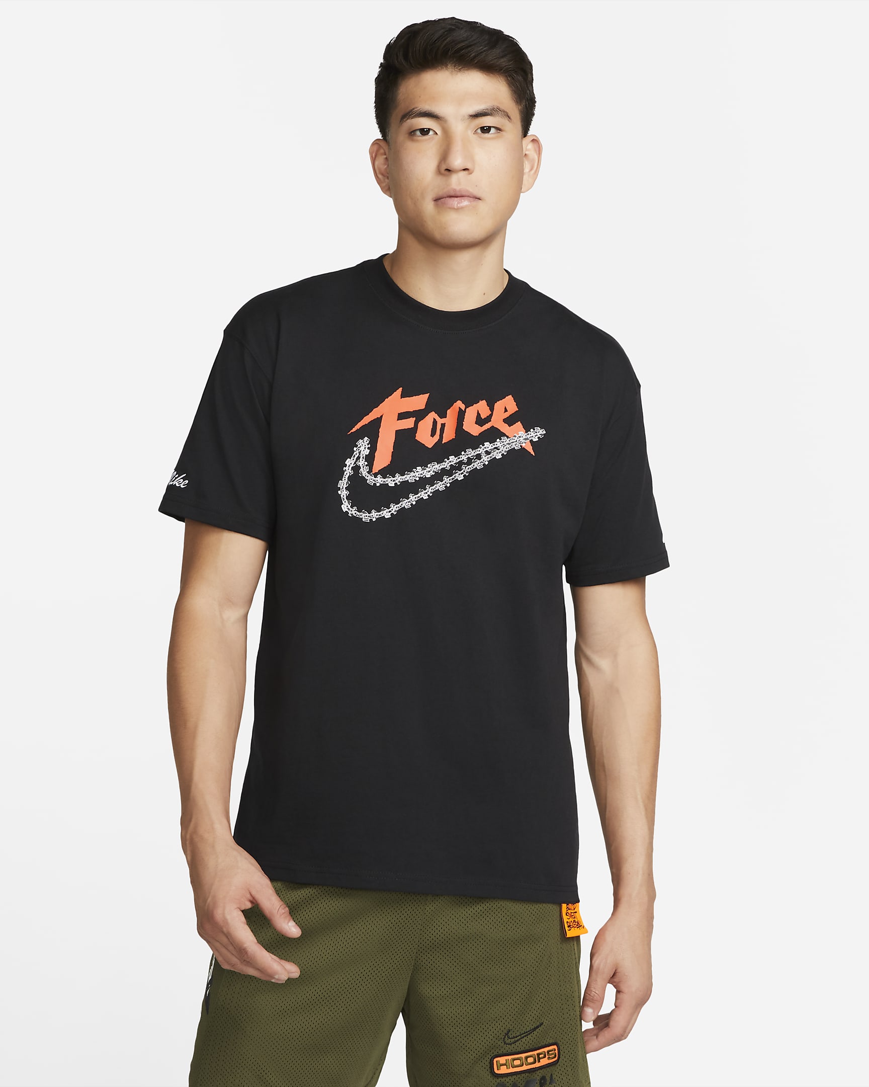 Playera de básquetbol para hombre Nike Force Swoosh - Negro