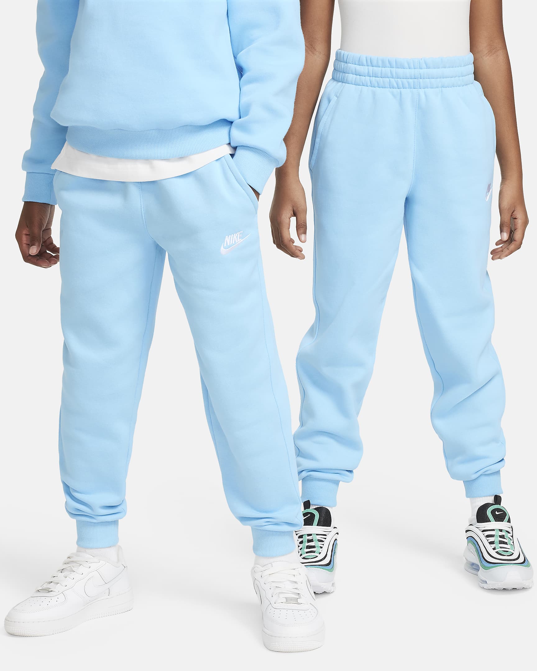 Nike Sportswear Club Fleece Big Kids' Joggers - Aquarius Blue/White