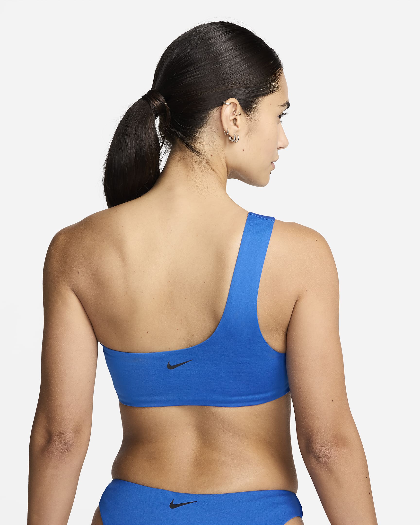 Top de bikini asimétrico para mujer Nike Swim Essential - Azul foto