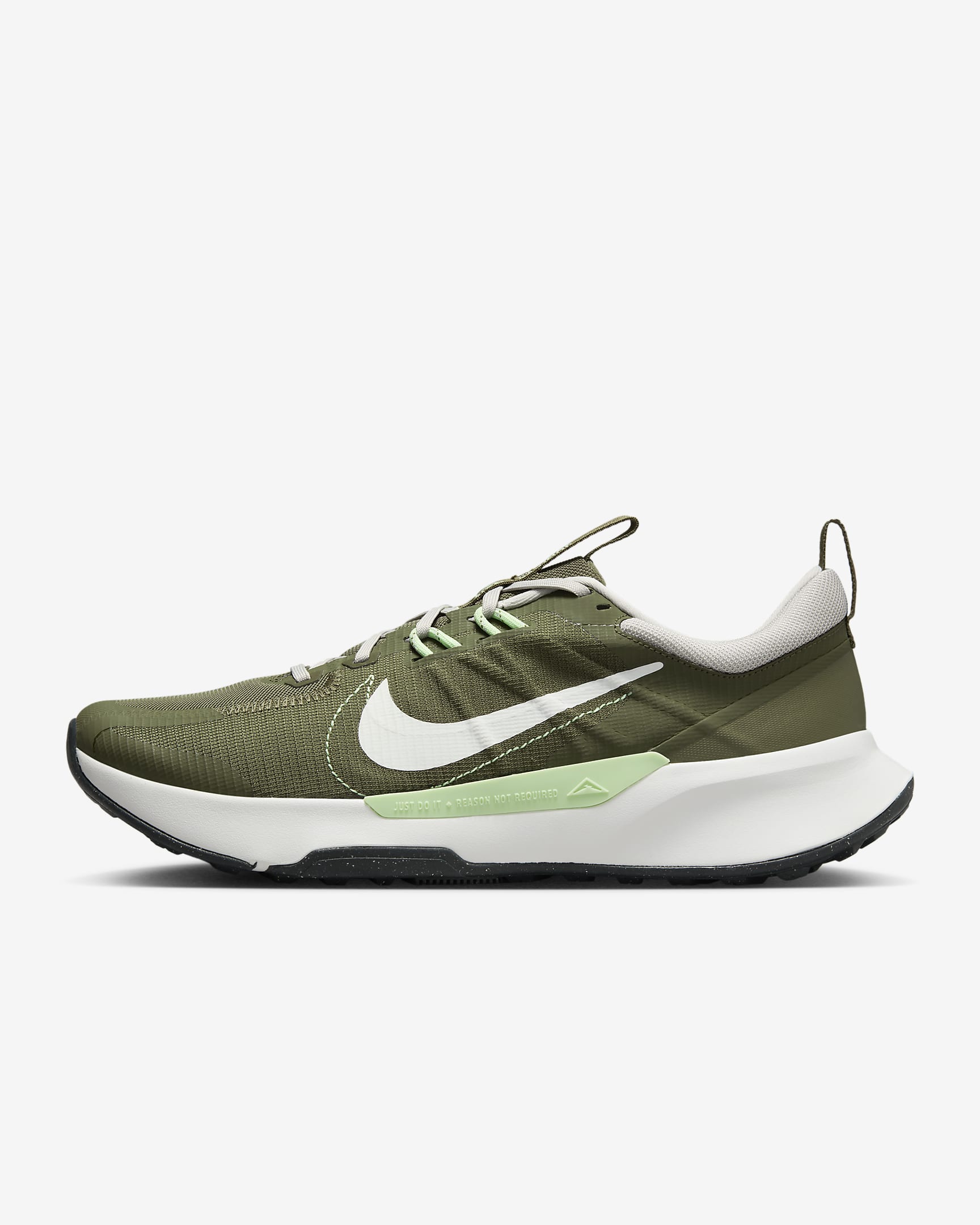 Nike Juniper Trail 2 Men's Trail-Running Shoes - Medium Olive/Light Iron Ore/Lilac Bloom/Summit White