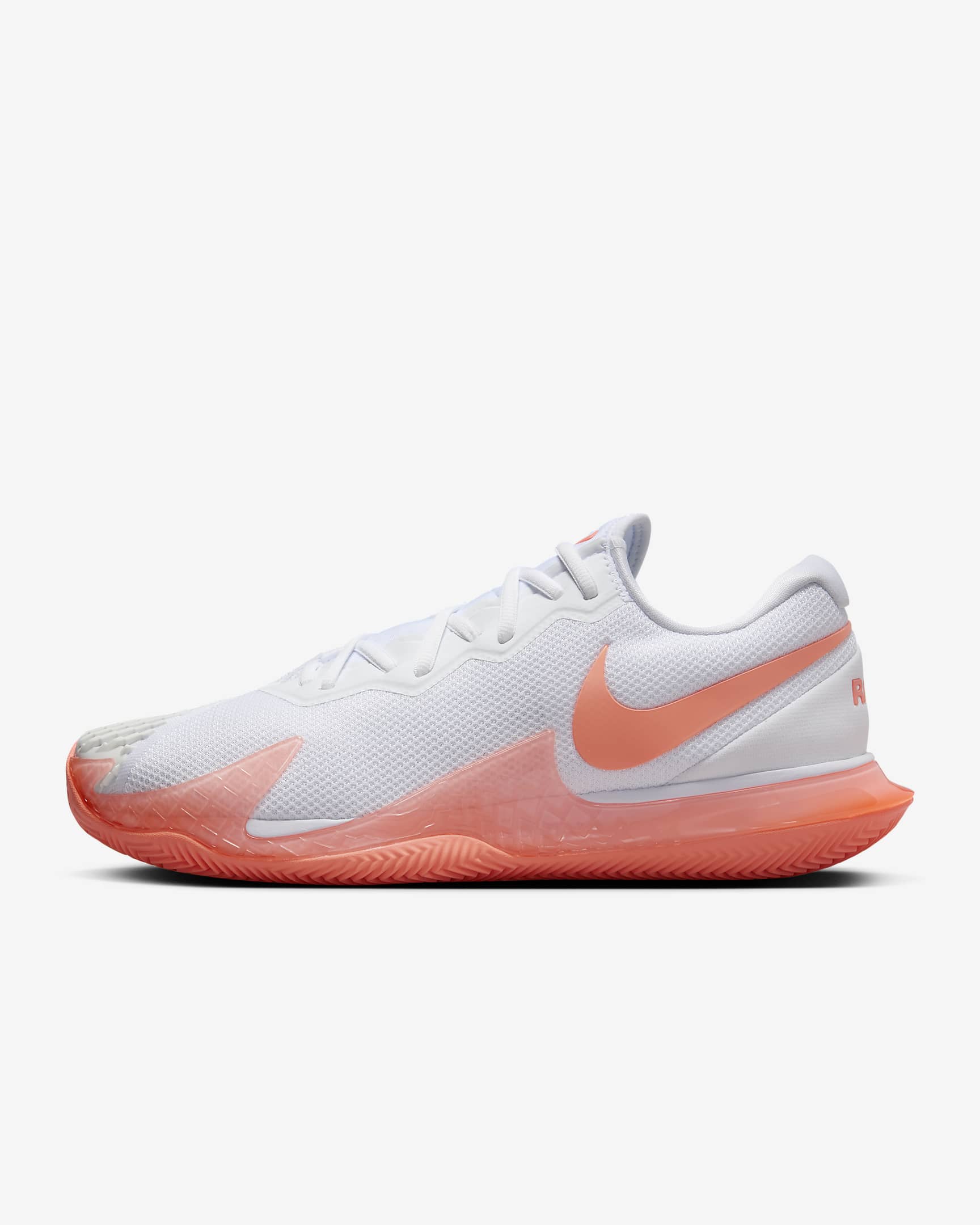 NikeCourt Air Zoom Vapor Cage 4 Rafa Herren-Tennisschuh für Sandplätze - Weiß/Weiß/Bright Mango