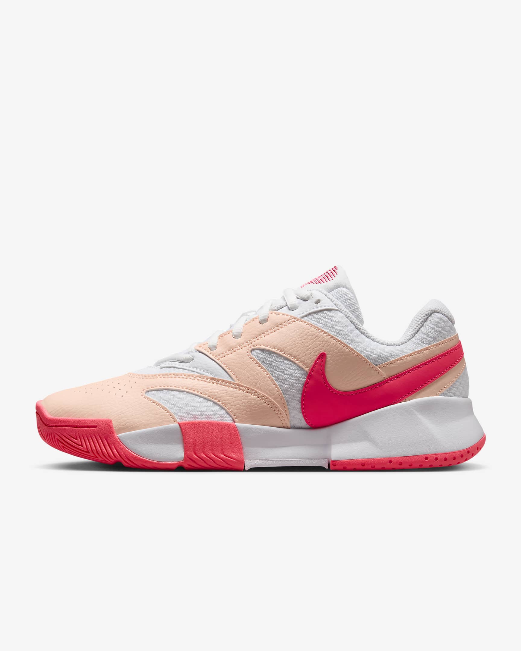 Chaussure de tennis NikeCourt Lite 4 pour femme - Blanc/Crimson Tint/Aster Pink/Hot Punch