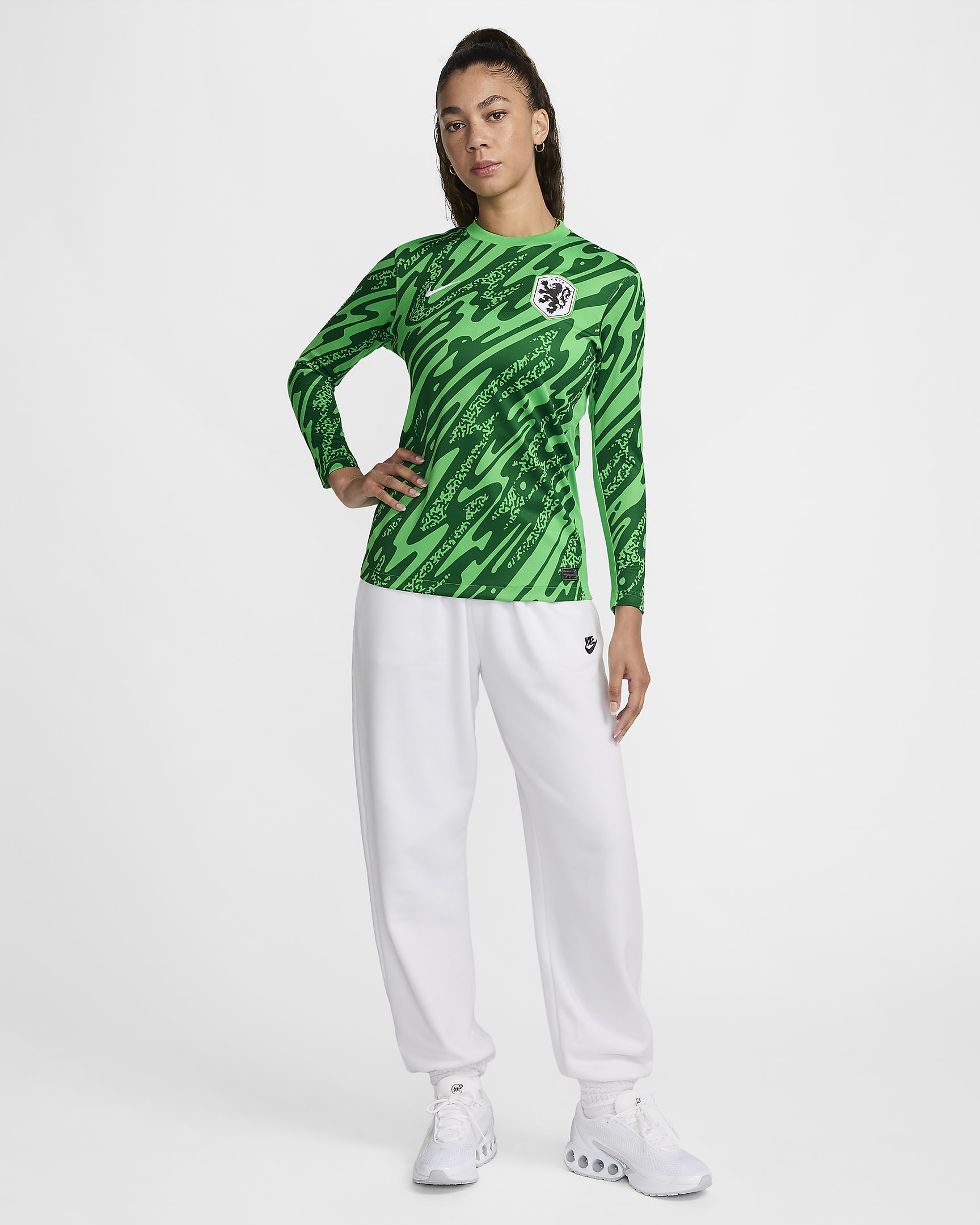 Netherlands (Women's Team) 2024/25 Stadium Goalkeeper Nike Replika-Fußballtrikot mit Dri-FIT-Technologie (Damen) - Green Spark/Pine Green/Weiß