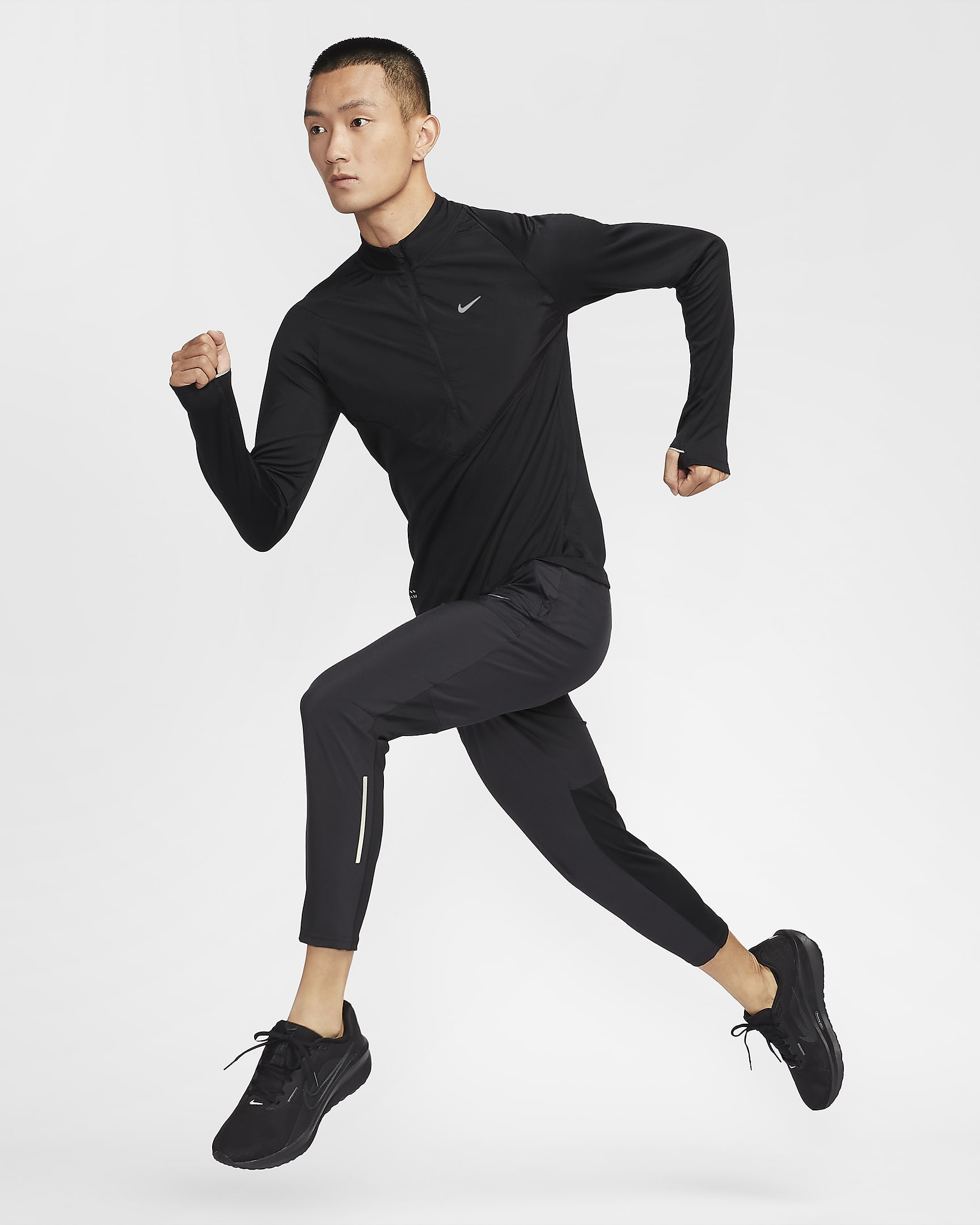 Nike Run Division Men's Dri-FIT 1/2-Zip Mid-Layer Running Top - Black/Dark Stucco