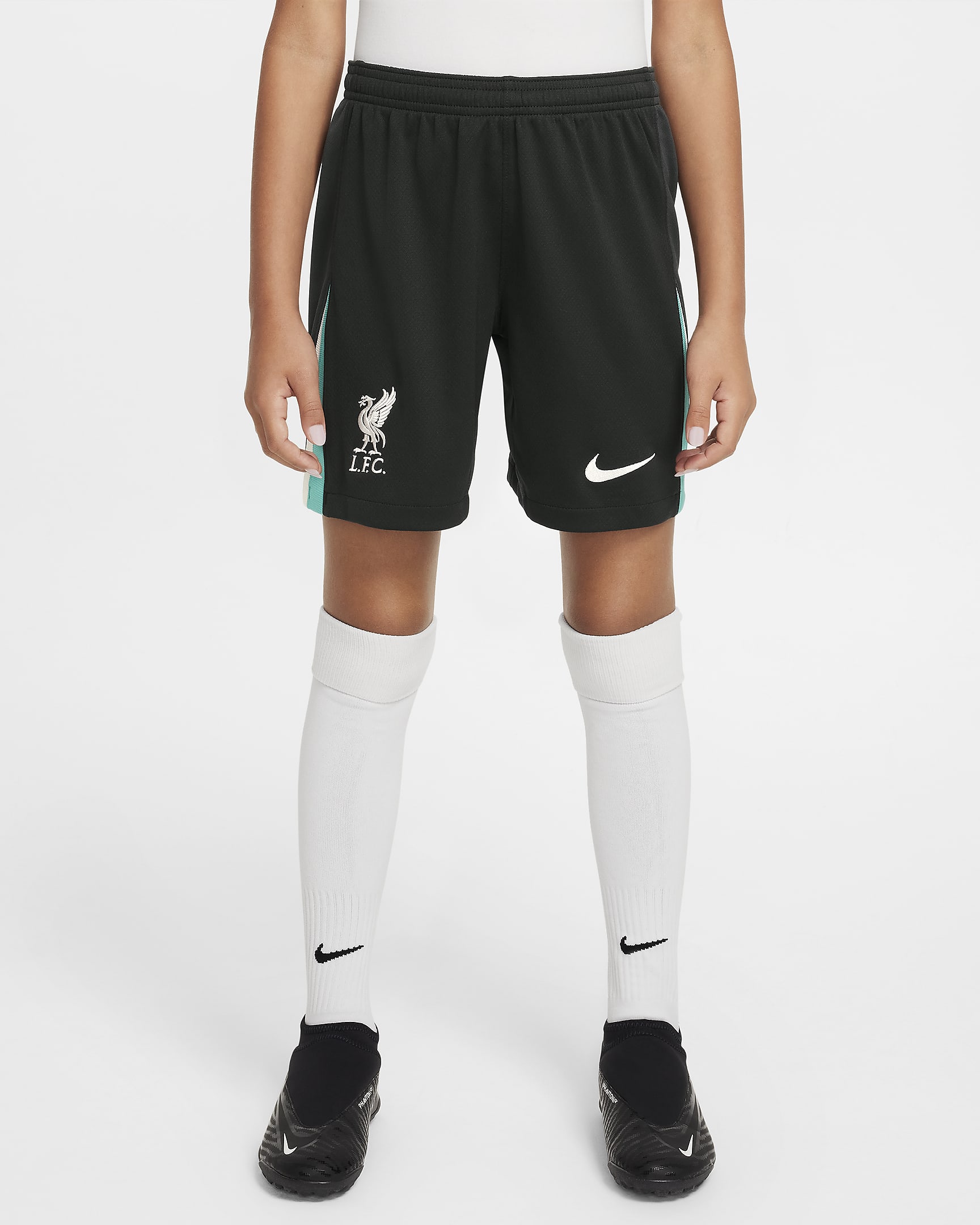 Liverpool F.C. 2024/25 Stadium Away Older Kids' Nike Dri-FIT Football Replica Shorts - Night Forest/Anthracite/Washed Teal/Sail