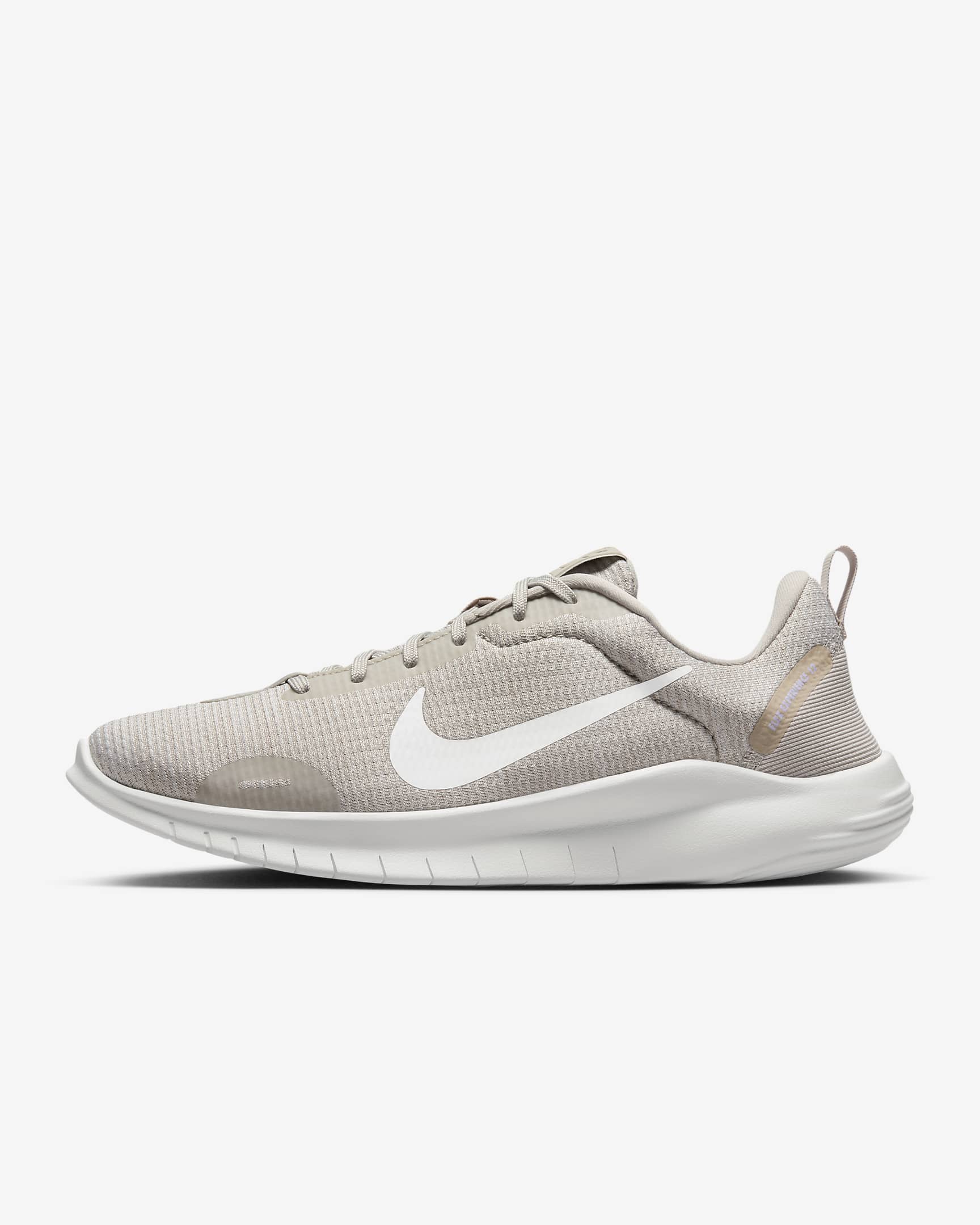 Nike Flex Experience Run 12 Women's Road Running Shoes - Light Iron Ore/Metallic Gold Grain/Lilac Bloom/White