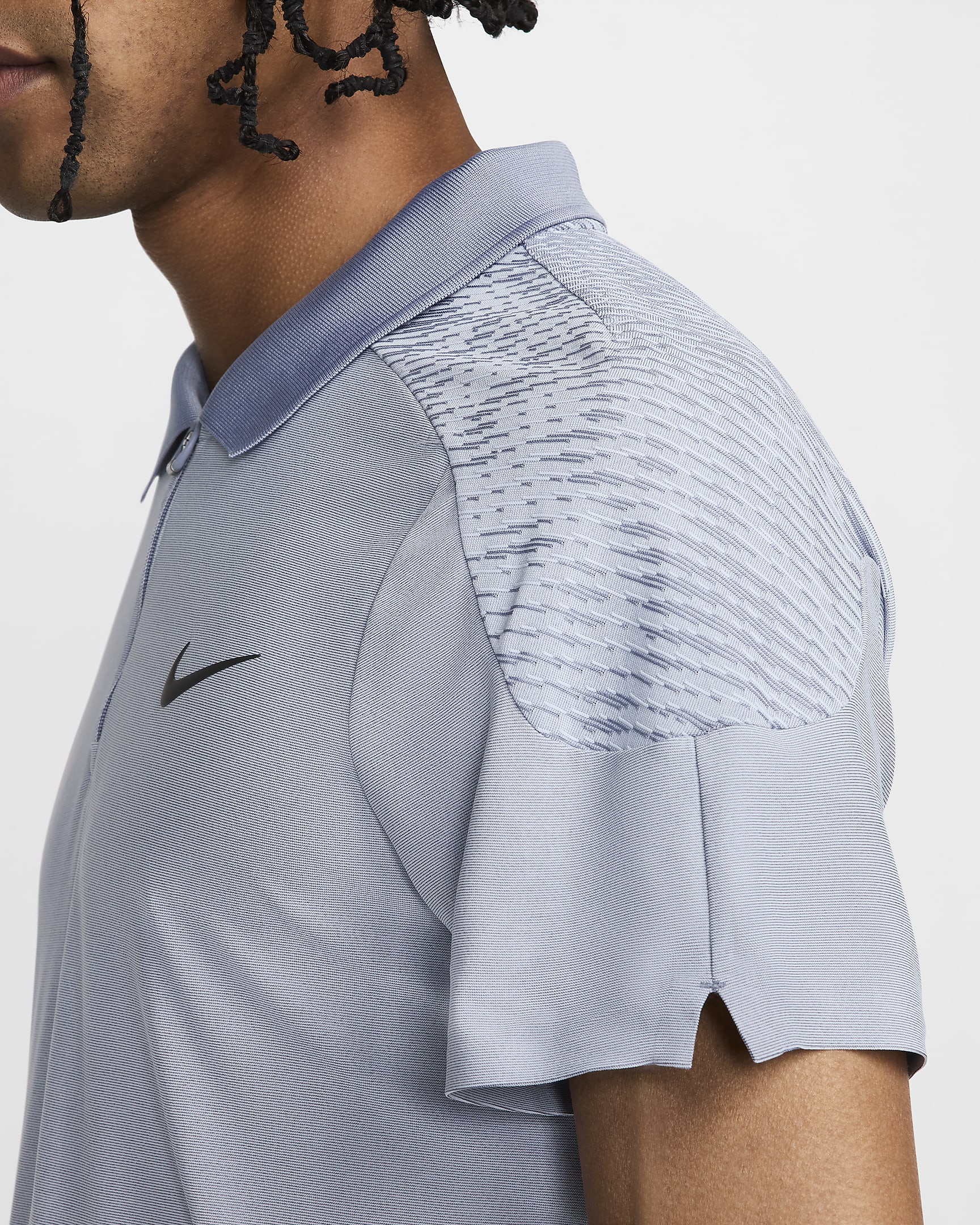 Polo de tennis Dri-FIT ADV Nike Slam pour homme - Light Armory Blue/Ashen Slate/Noir