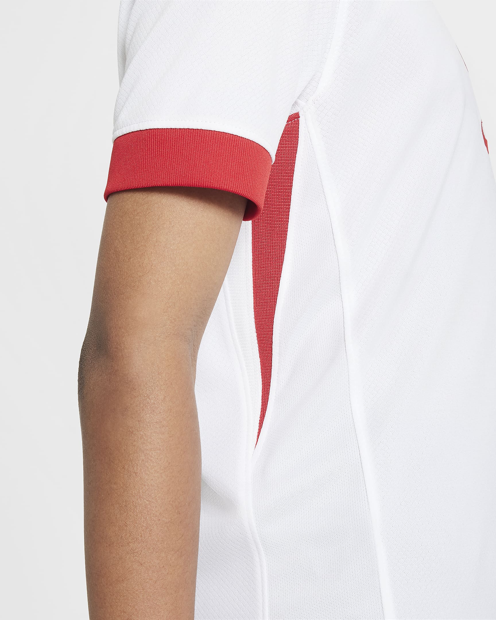 Lengyelország 2024/25 Stadium hazai Nike Dri-FIT replika futballmez nagyobb gyerekeknek - Fehér/Sport Red/Sport Red