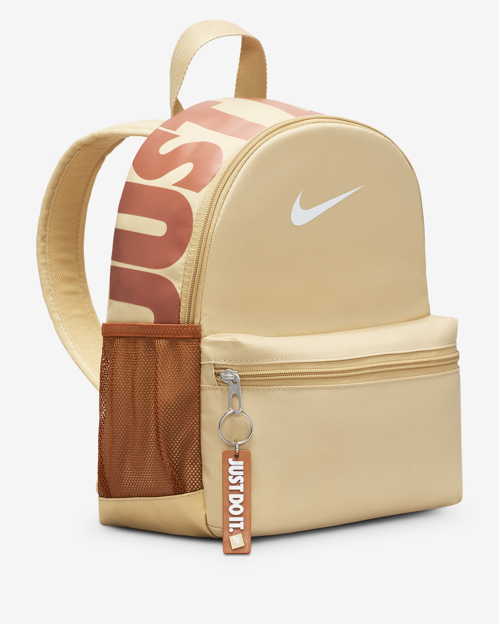 Nike Brasilia JDI Kids' Mini Backpack (11L) - Sesame/Dark Russet/White