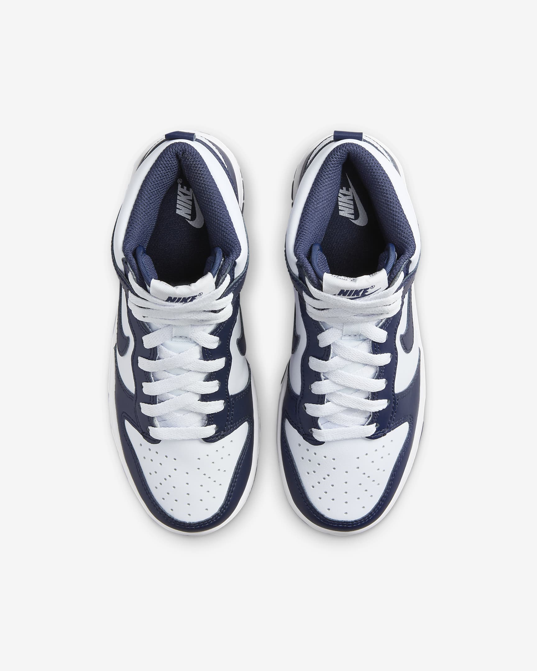 Nike Dunk High Older Kids' Shoes - Football Grey/White/Midnight Navy