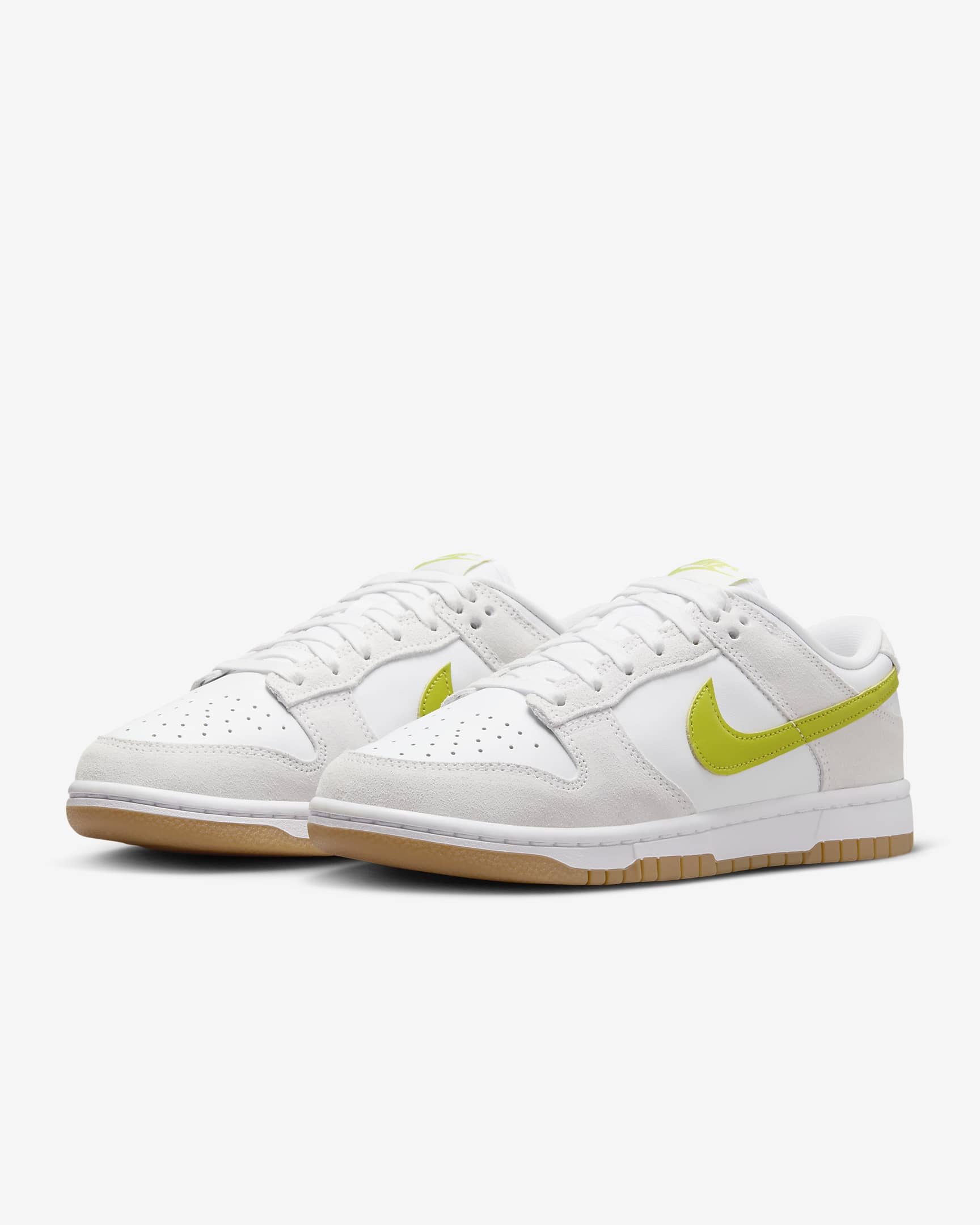 Nike Dunk Low Women's Shoes - White/Gum Yellow/Bright Cactus