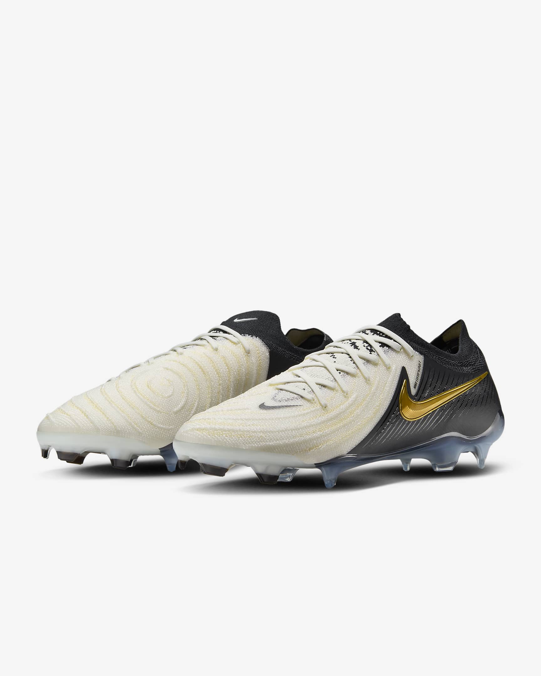 Nike Phantom GX 2 Elite FG Low-Top Soccer Cleats - White/Metallic Gold Coin/Black