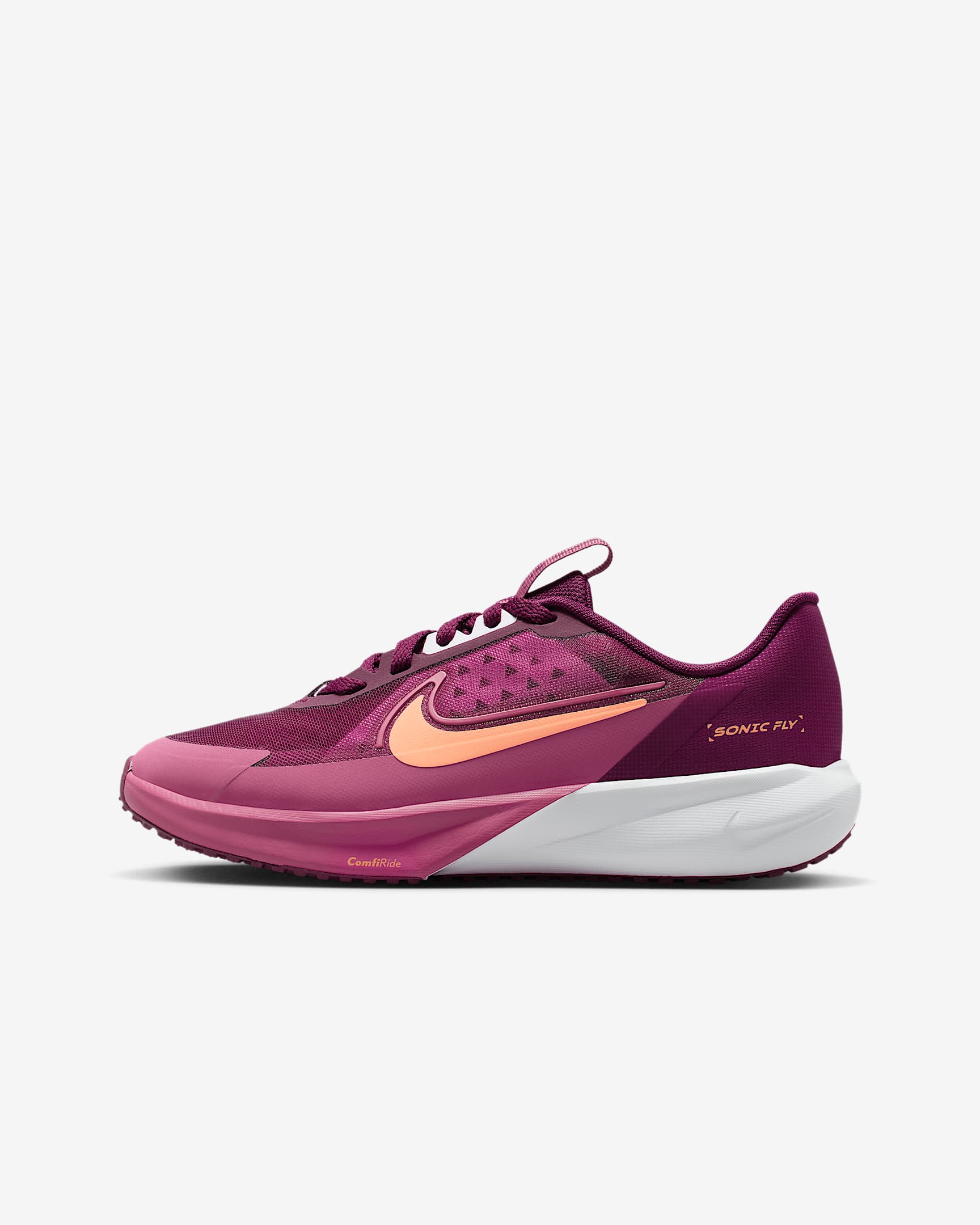 Nike Sonic Fly Laufschuh (ältere Kinder) - Bordeaux/Weiß/Sweet Beet/Marrakesh
