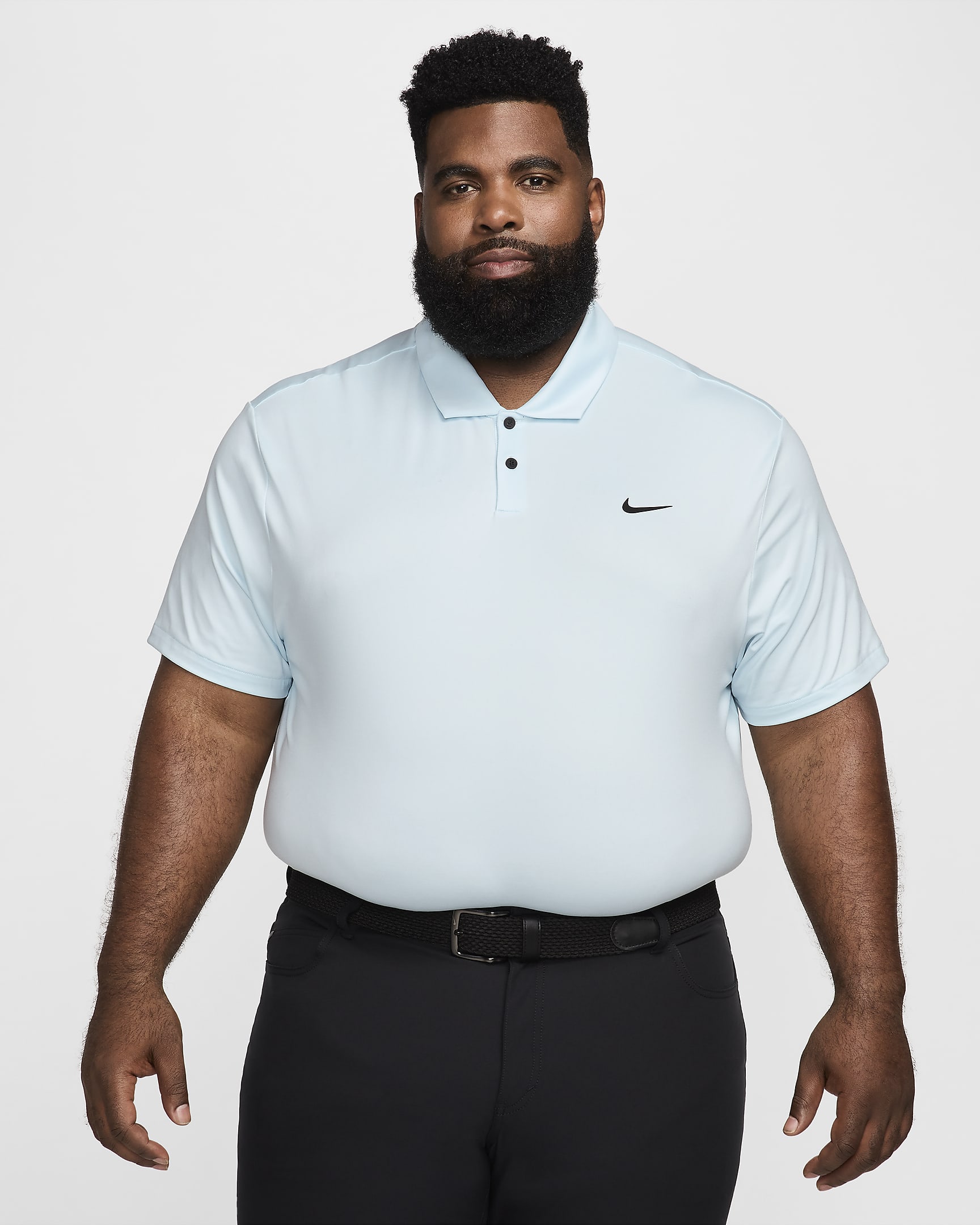 Polo de golfe sólido Nike Dri-FIT Tour para homem - Azul Glacier/Preto