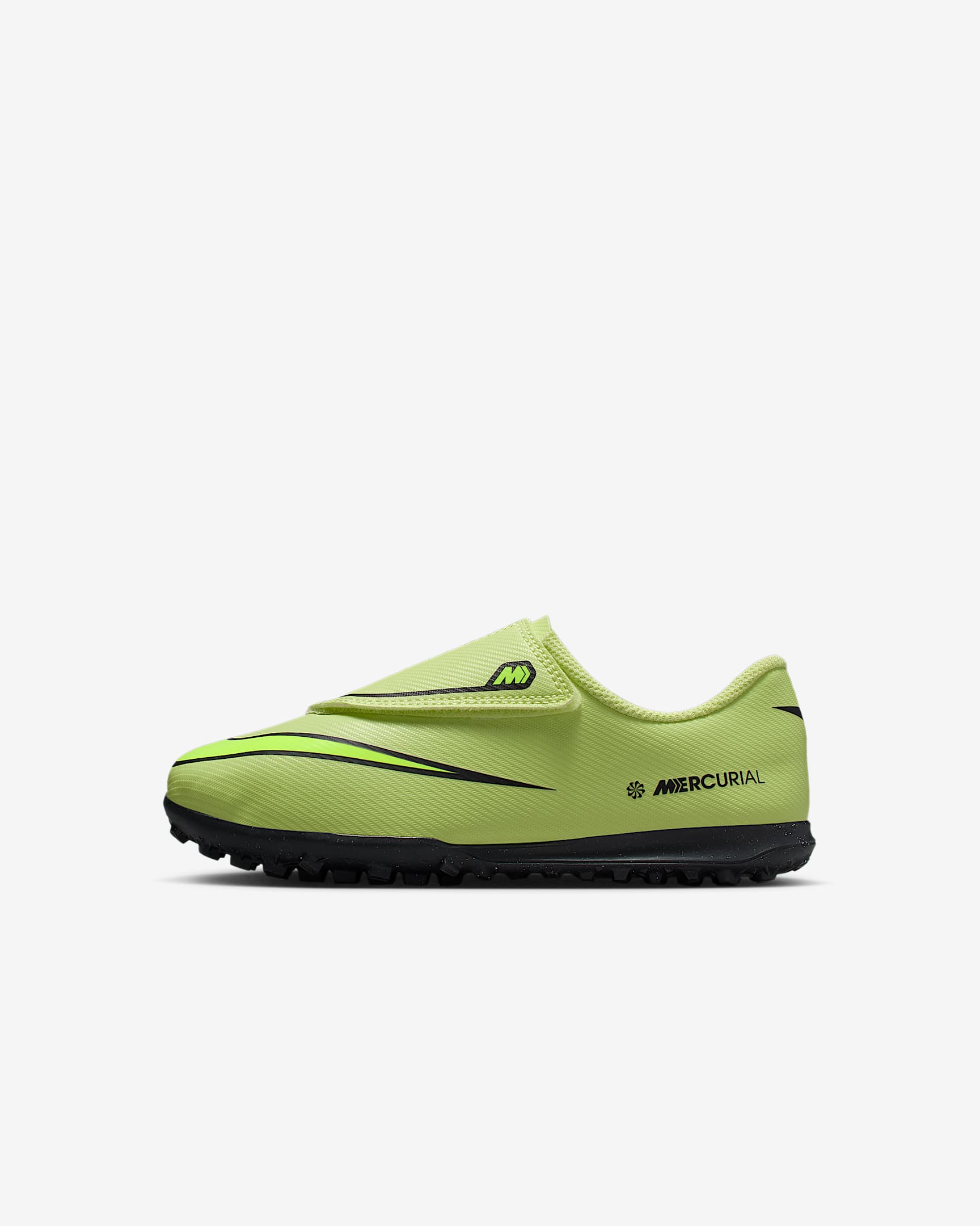 Nike Jr. Mercurial Vapor 16 Club Younger Kids' Turf Low-Top Football Shoes - Limelight/Hyper Crimson/Volt