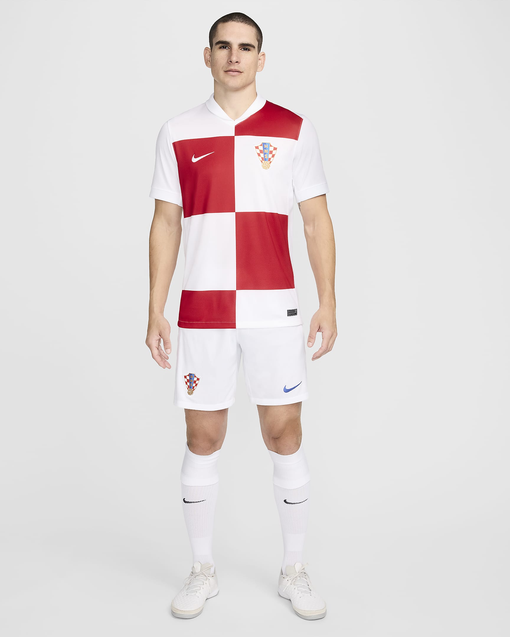 Croatia 2024/25 Stadium Home Men's Nike Dri-FIT Football Replica Shirt - White/University Red/White