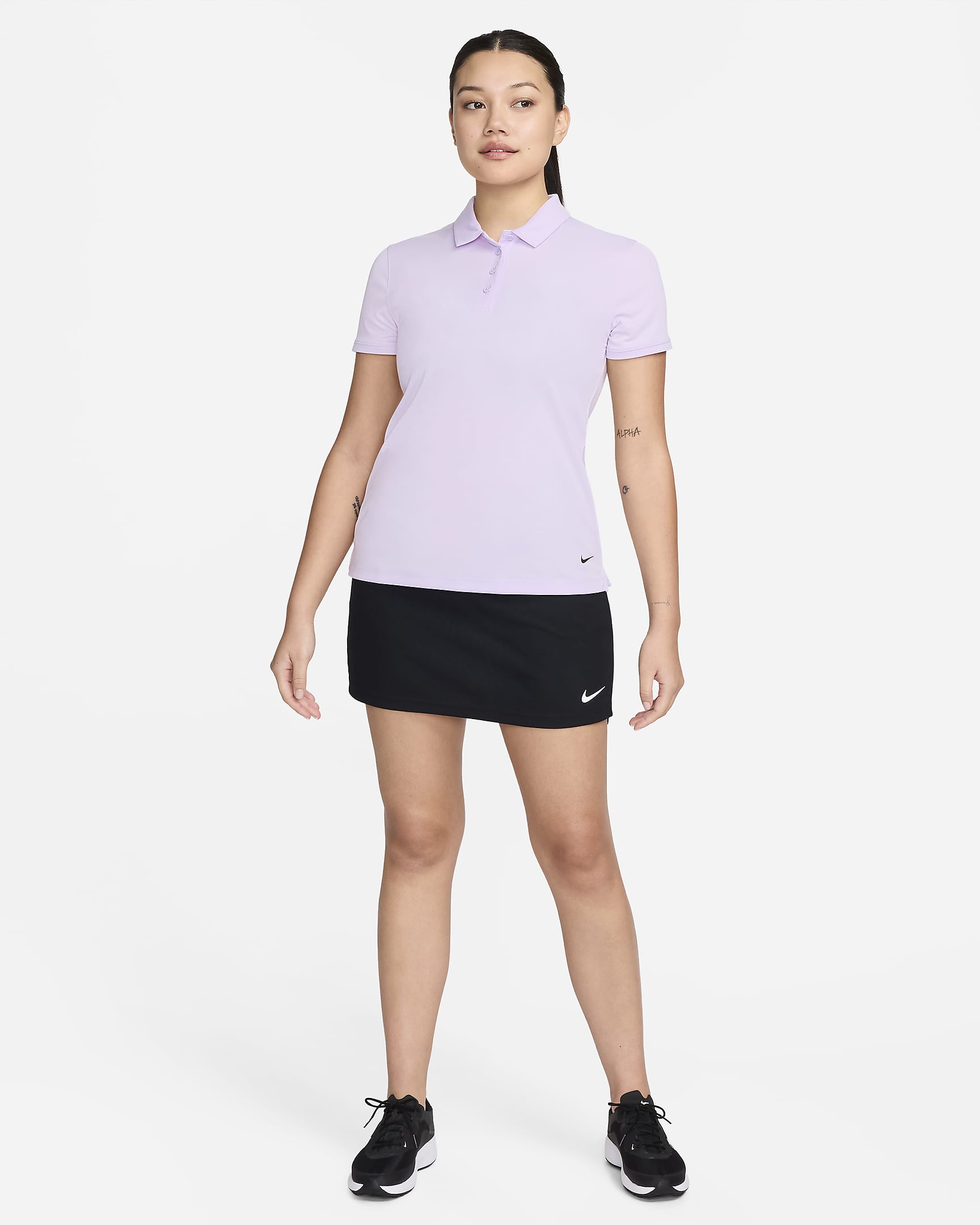 Polo de golf Nike Dri-FIT Victory pour femme - Violet Mist/Noir